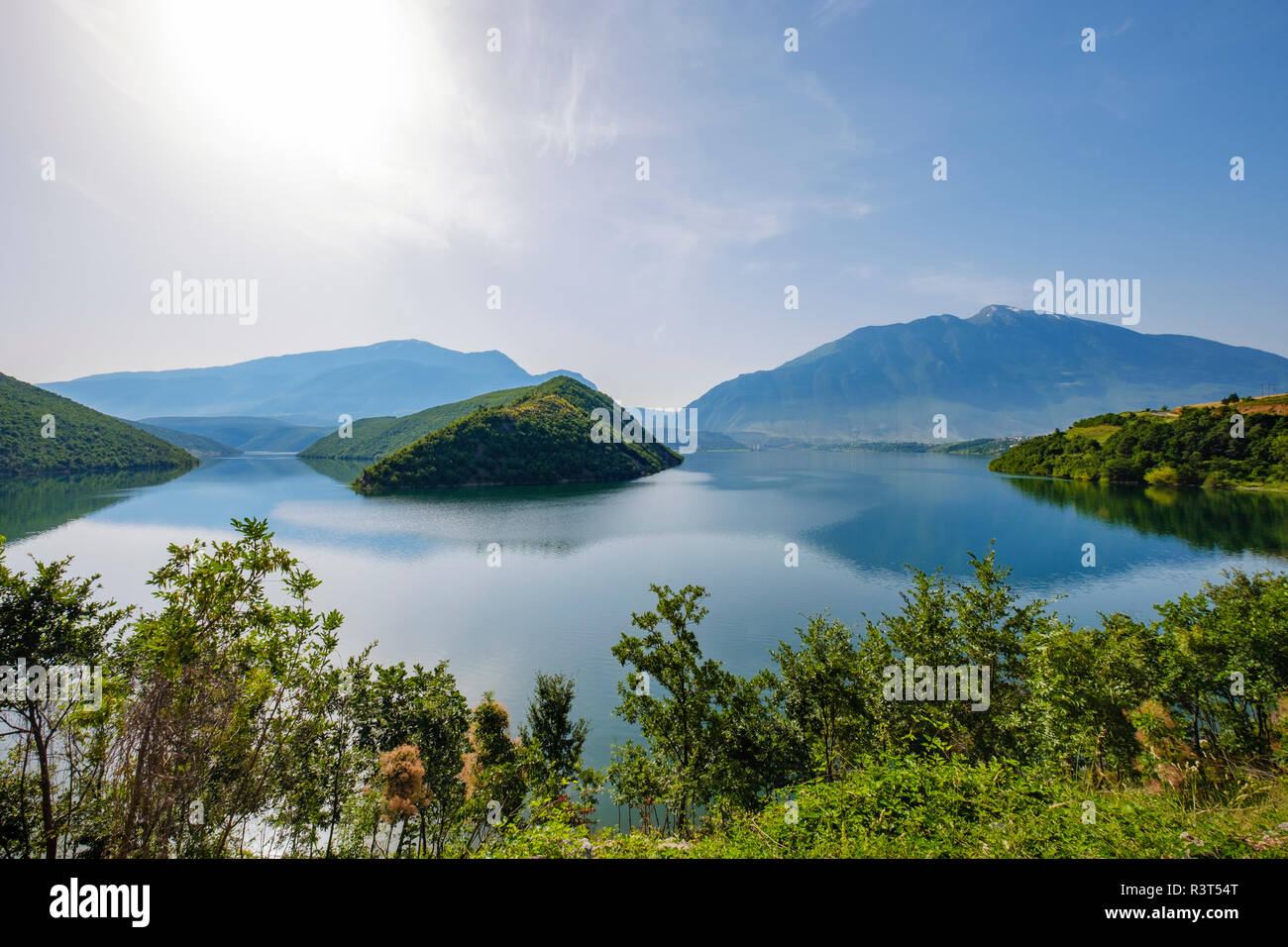 Albanien Kukes, Grafschaft, fierza Reservoir, Fluss Drin Stockfoto