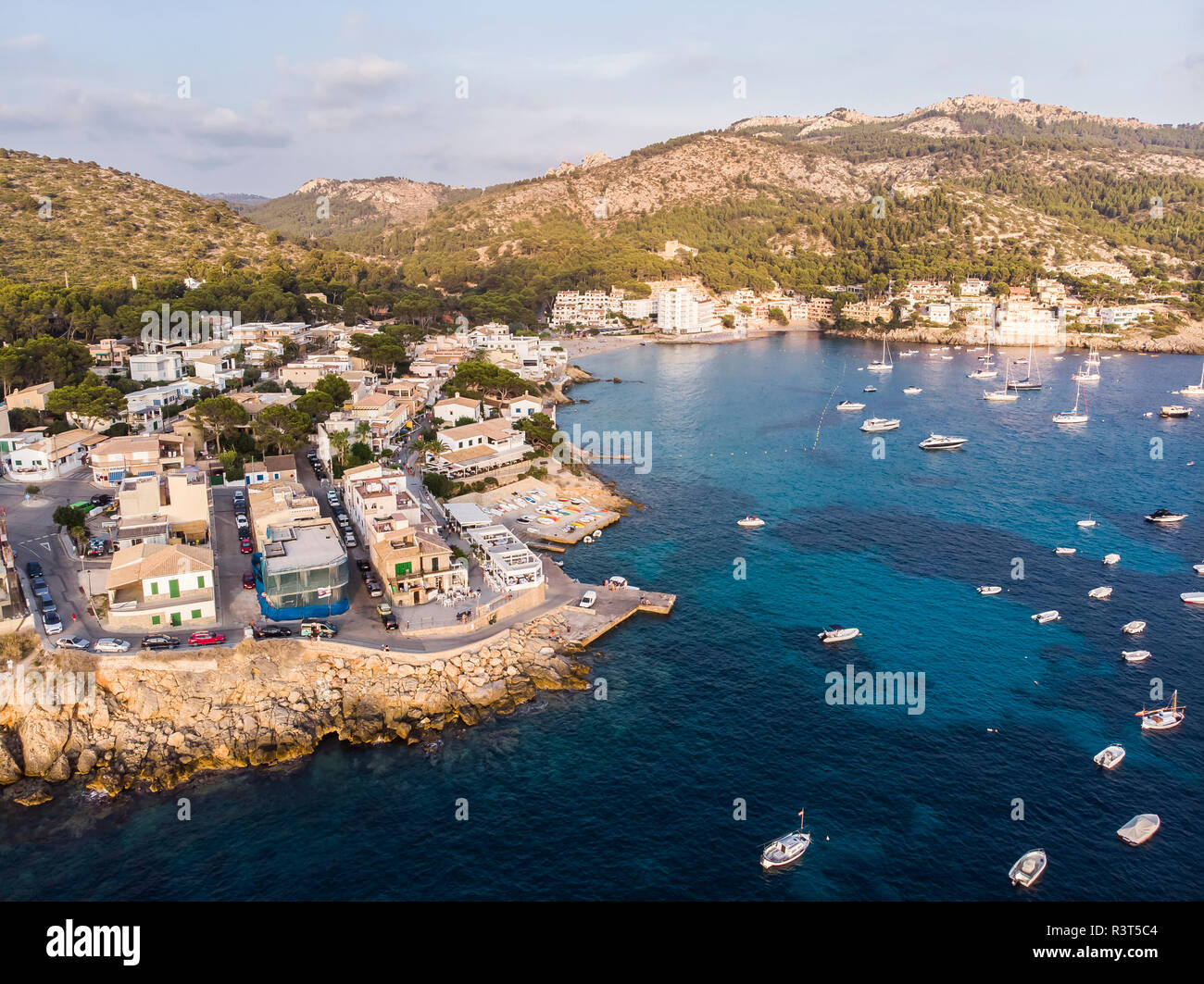 Spanien, Balearen, Mallorca, Luftbild der Bucht von Sant Elm Stockfoto