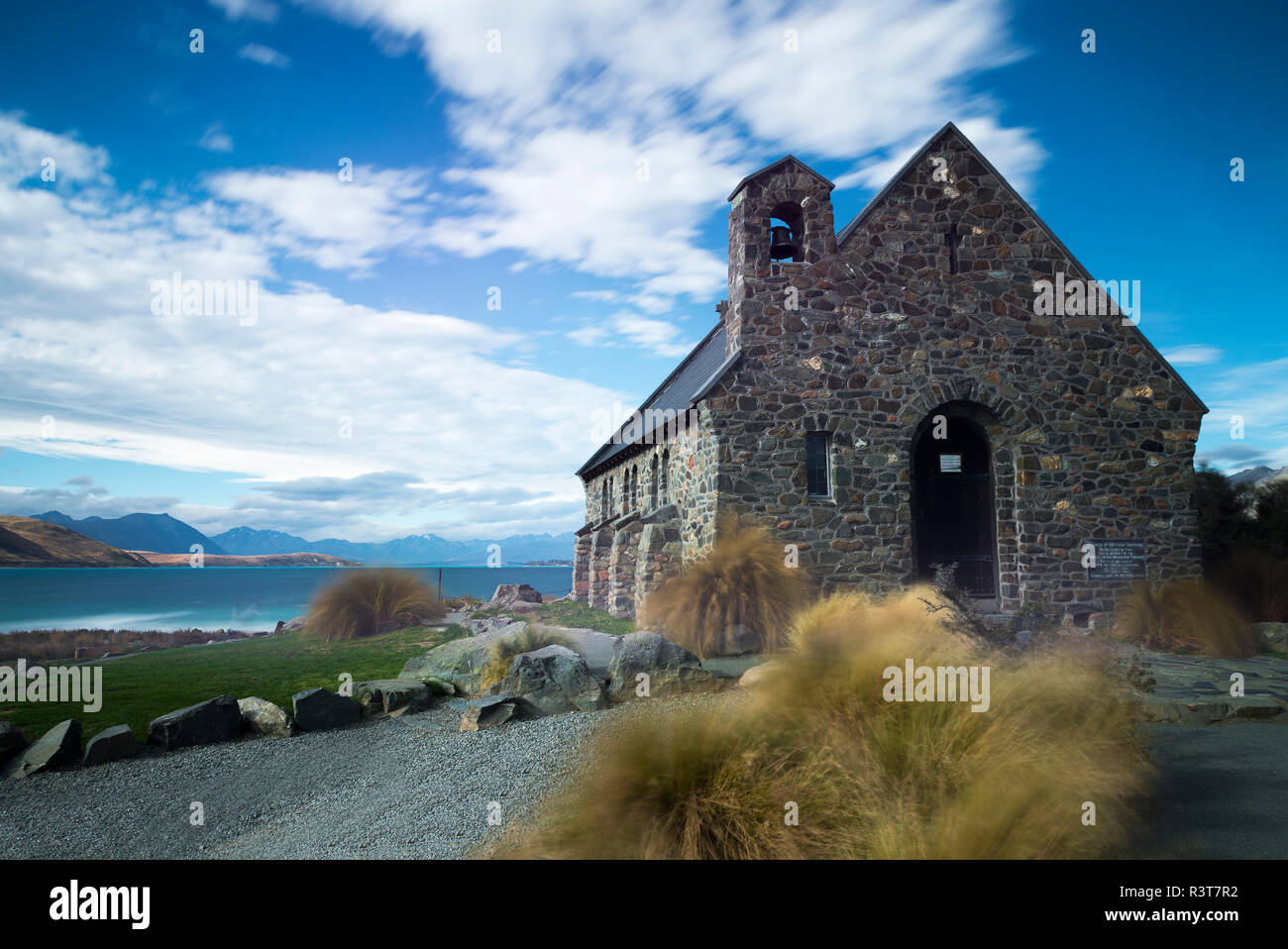 Neuseeland, Südinsel, Canterbury, Mackenzie, Lake Tekapo, Kirche des Guten Hirten Stockfoto