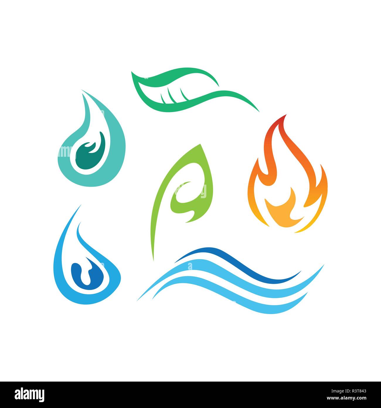 Vektor logo Elemente der Natur gesetzt. Umwelt element Vektor Icon Design Stock Vektor