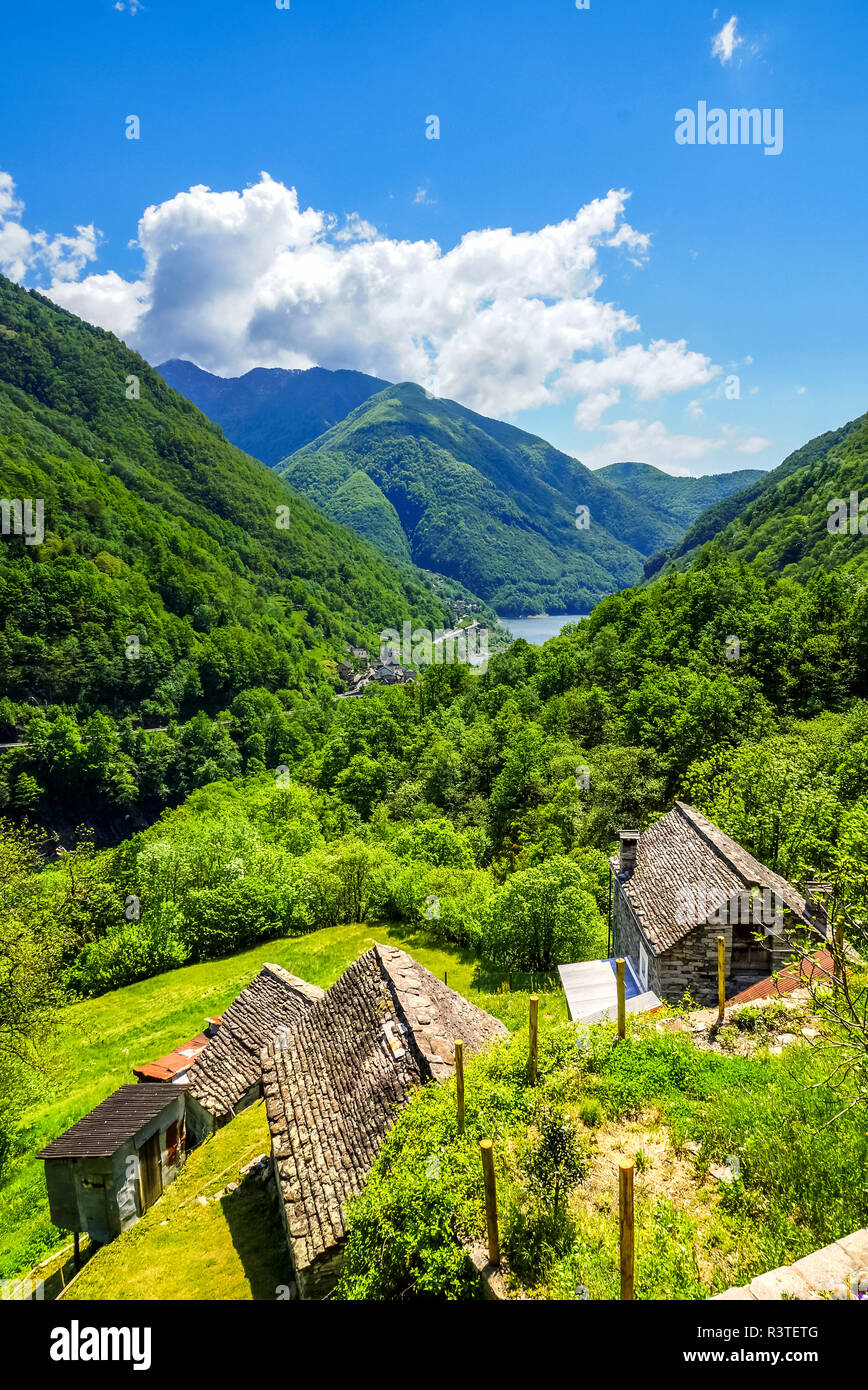 Schweiz, Tessin, Verzasca Tal, Corippo Stockfoto