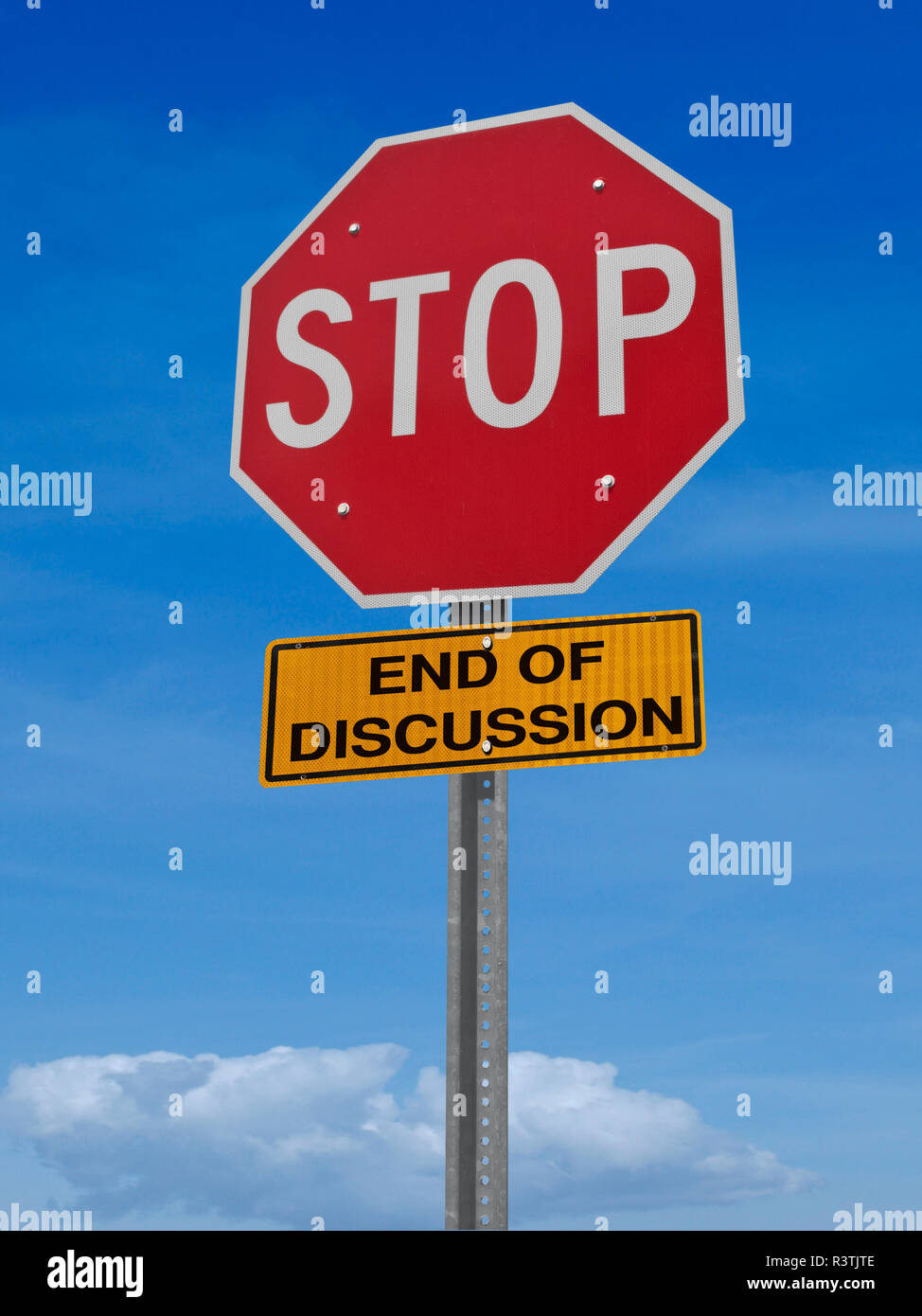 Stop-Schild ende Diskussion Stockfoto