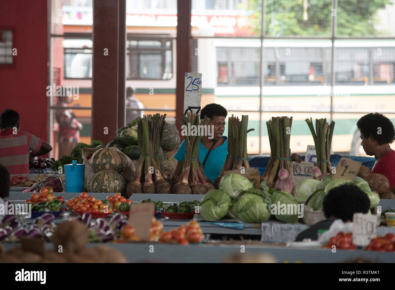Die Pazifischen Inseln, Tonga. Frauen in den Markt. Stockfoto