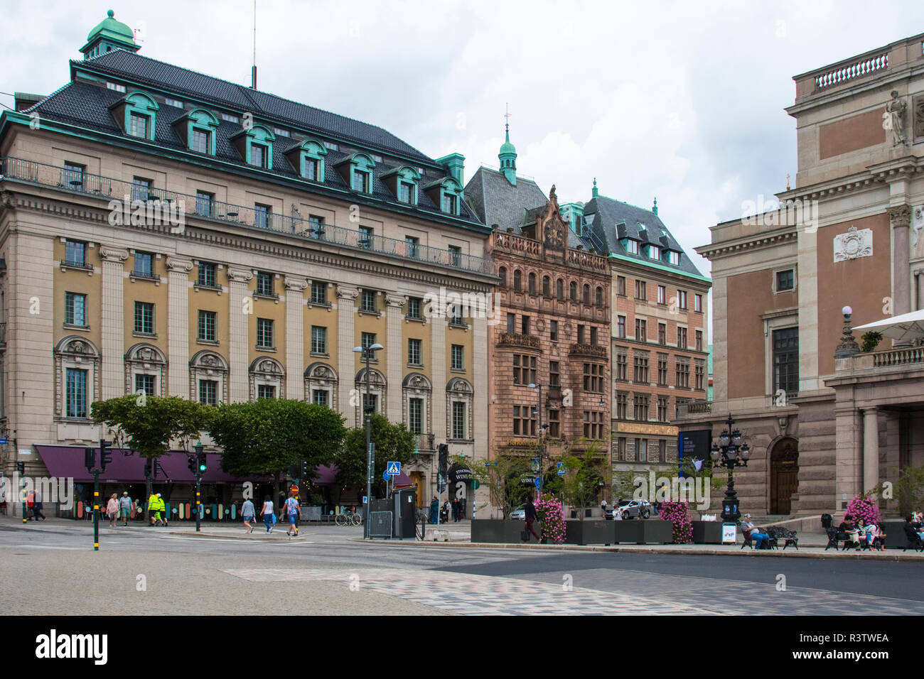 Der Stockholmer Innenstadt, Teilansicht Opernhaus Stockfoto