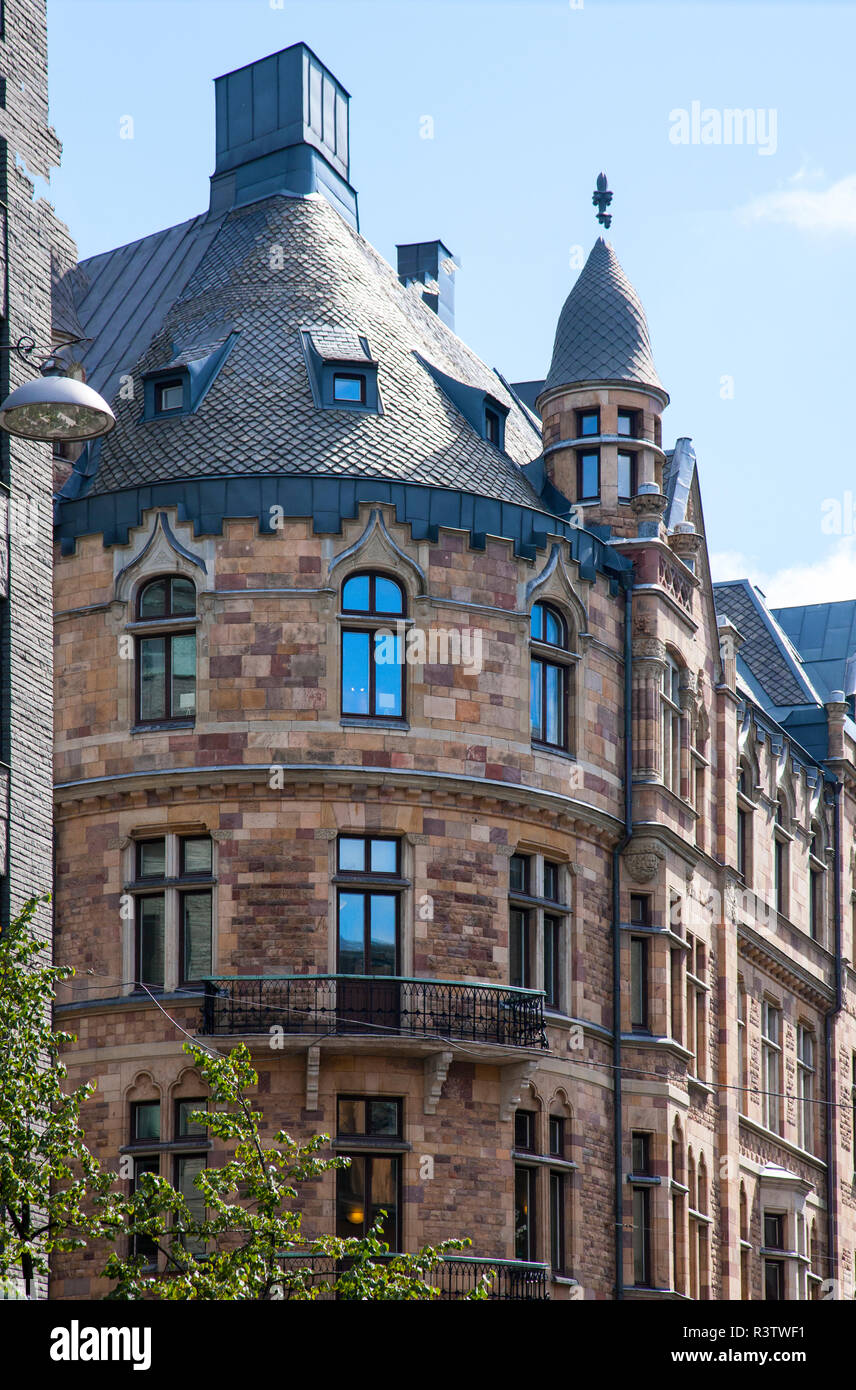 In der Stadt Teil von Stockholm, man findet diese charmante Wohnung Gebäude Stockfoto