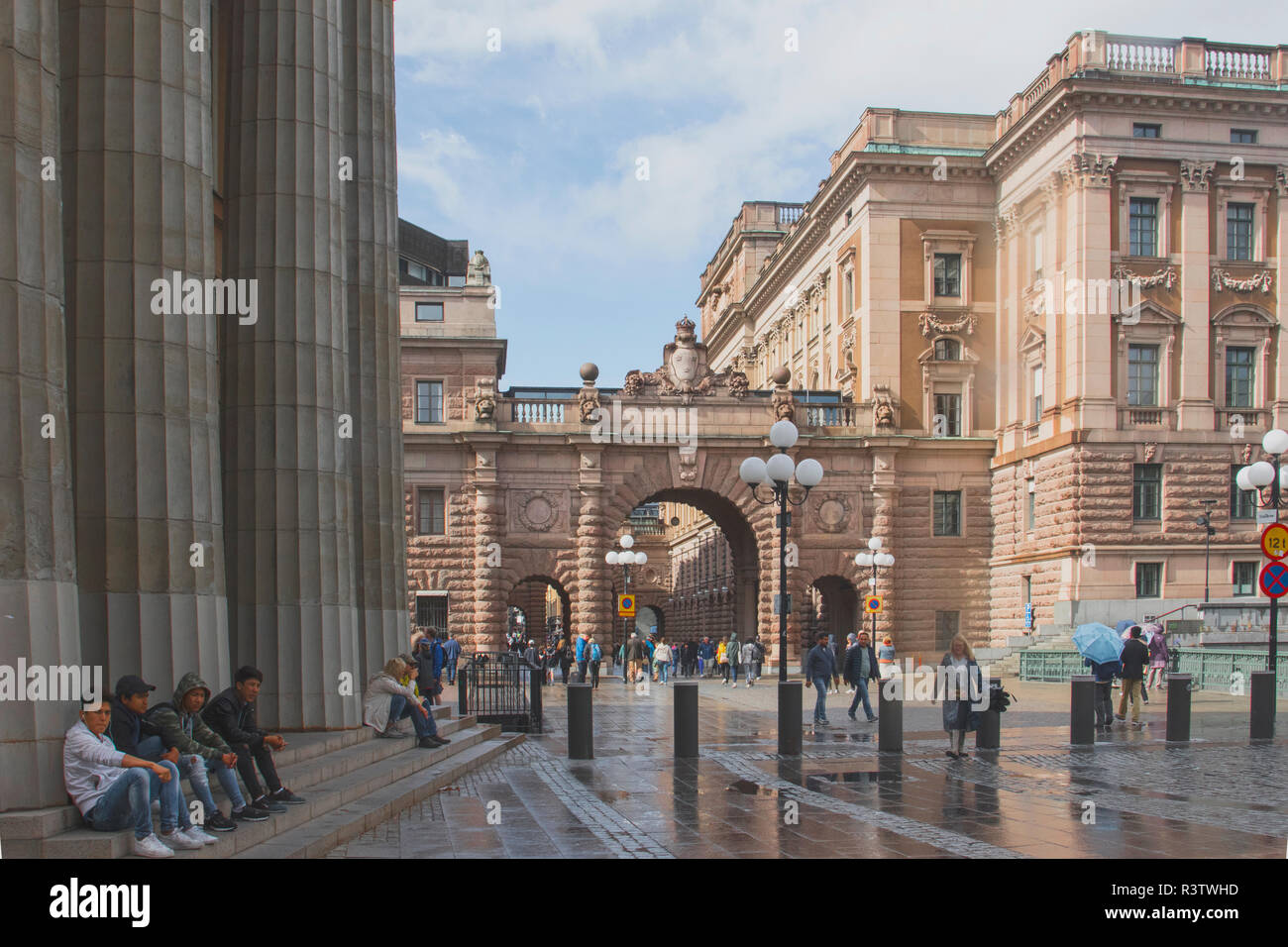 In der Gamla Stan in Stockholm gefunden, das sind die ursprünglichen Gebäude, Haus Parlament von Schweden Stockfoto