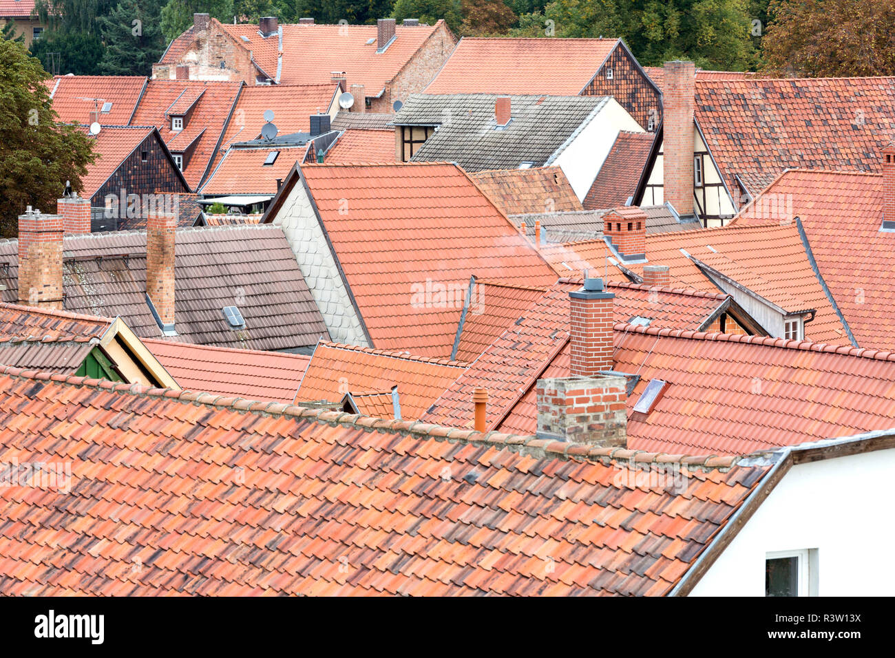 Fachwerk in Quedlinburg, Harz Stockfoto