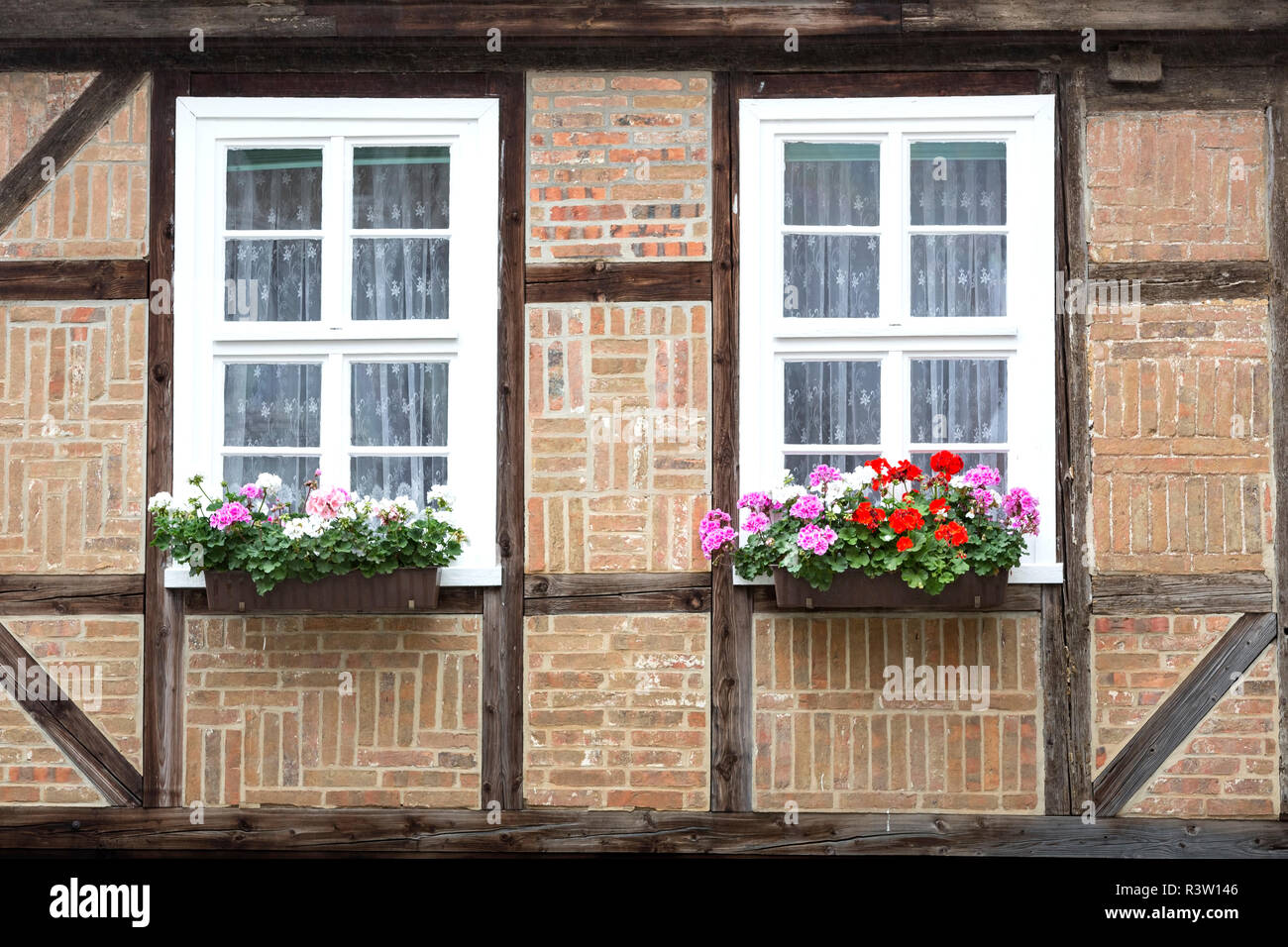 Fachwerk in Quedlinburg, Harz Stockfoto