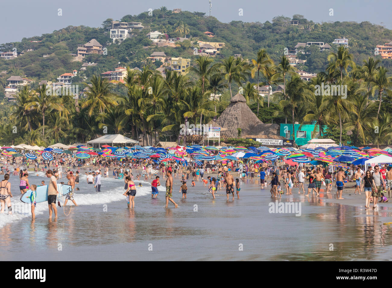 Die wichtigsten öffentlichen Strand in Sayulita, Mexiko Stockfoto