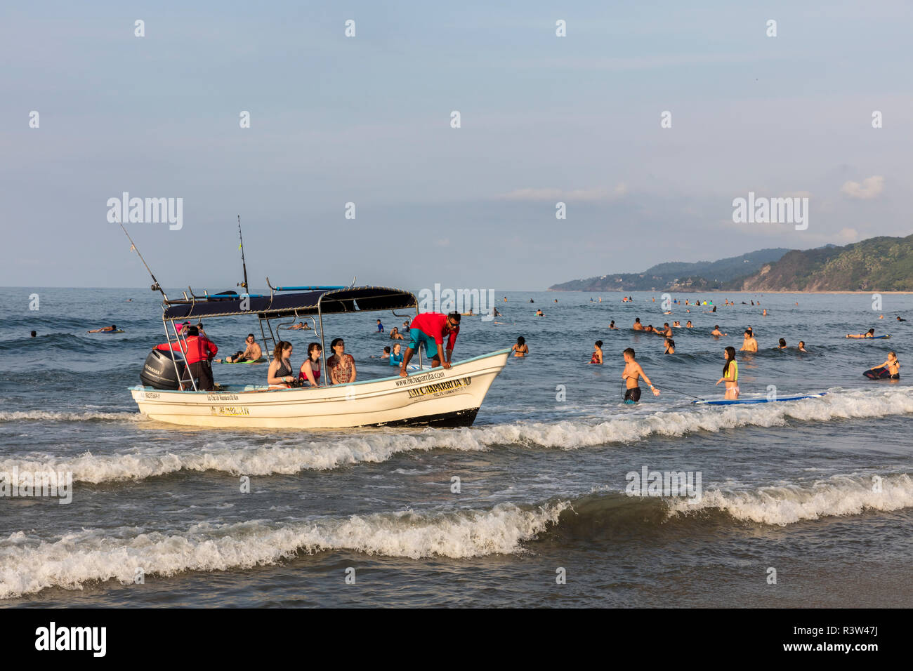 Touristische Fischerboot in Sayulita, Mexiko Stockfoto
