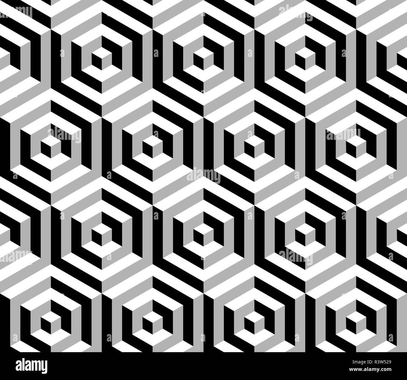Isometrischen 3d Sechseck nahtlose Muster Hintergrund Stockfoto