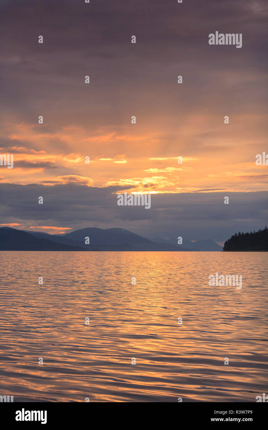 Gott Balken bei Sonnenuntergang, Tenakee Einlass, Inside Passage, Southeast Alaska, USA Stockfoto