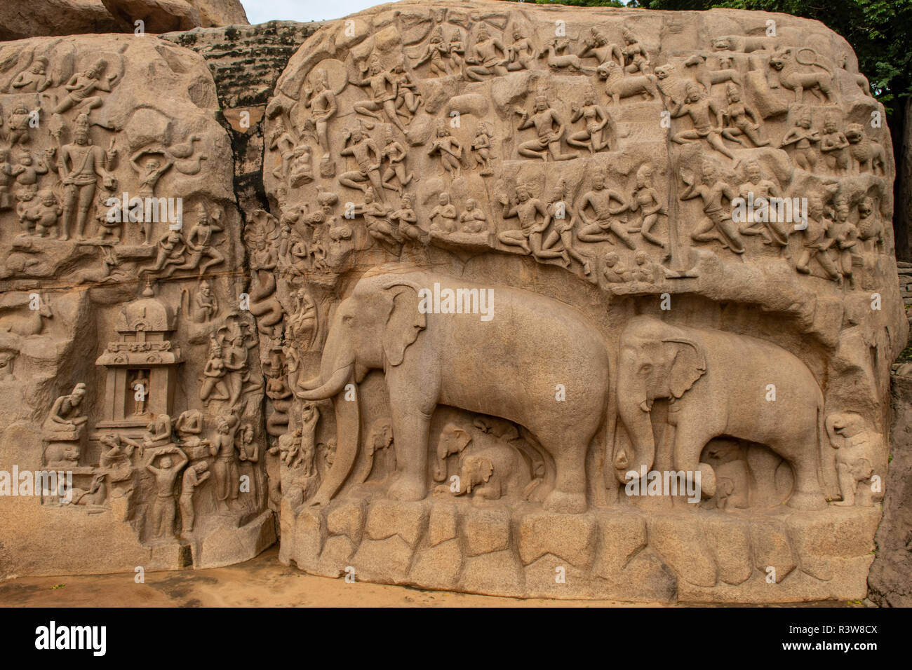 Abstieg des Ganges, Mamallapuram, Tamil Nadu, Indien Stockfoto