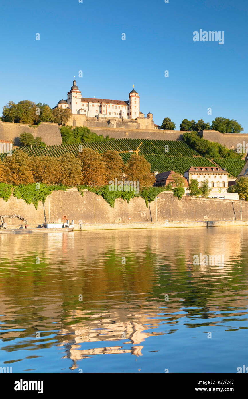 Festung Marienberg und dem Main, Würzburg, Bayern, Deutschland Stockfoto