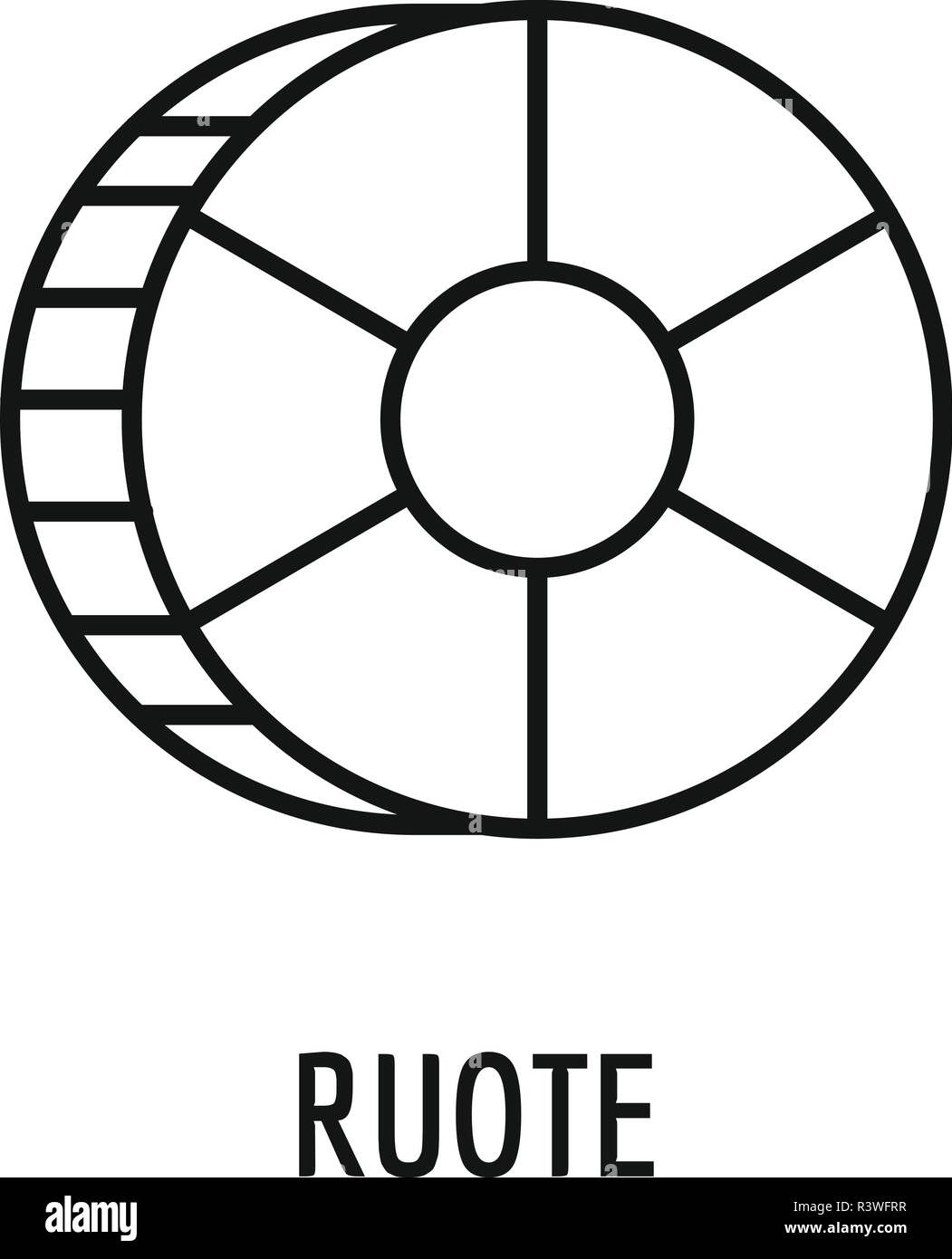Ruote pasta Symbol. Umrisse ruote pasta Vektor Symbol für Web Design auf weißem Hintergrund Stock Vektor