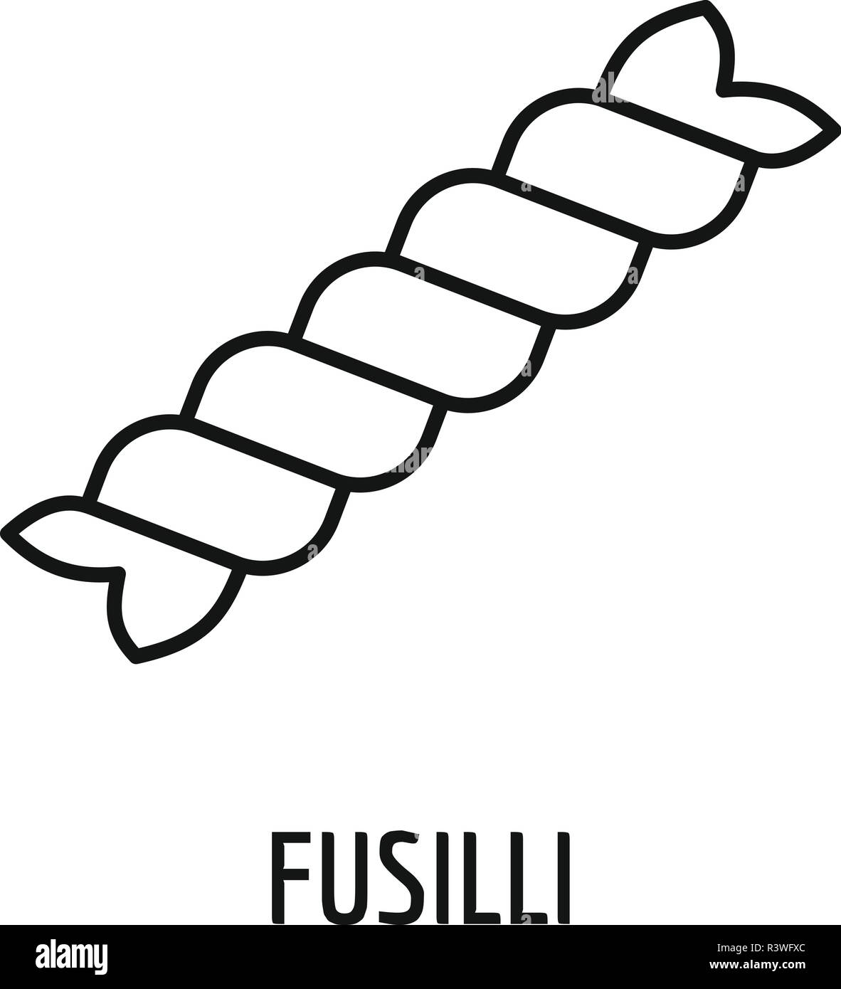 Fusilli Symbol. Umrisse fusilli Vektor Symbol für Web Design auf weißem Hintergrund Stock Vektor