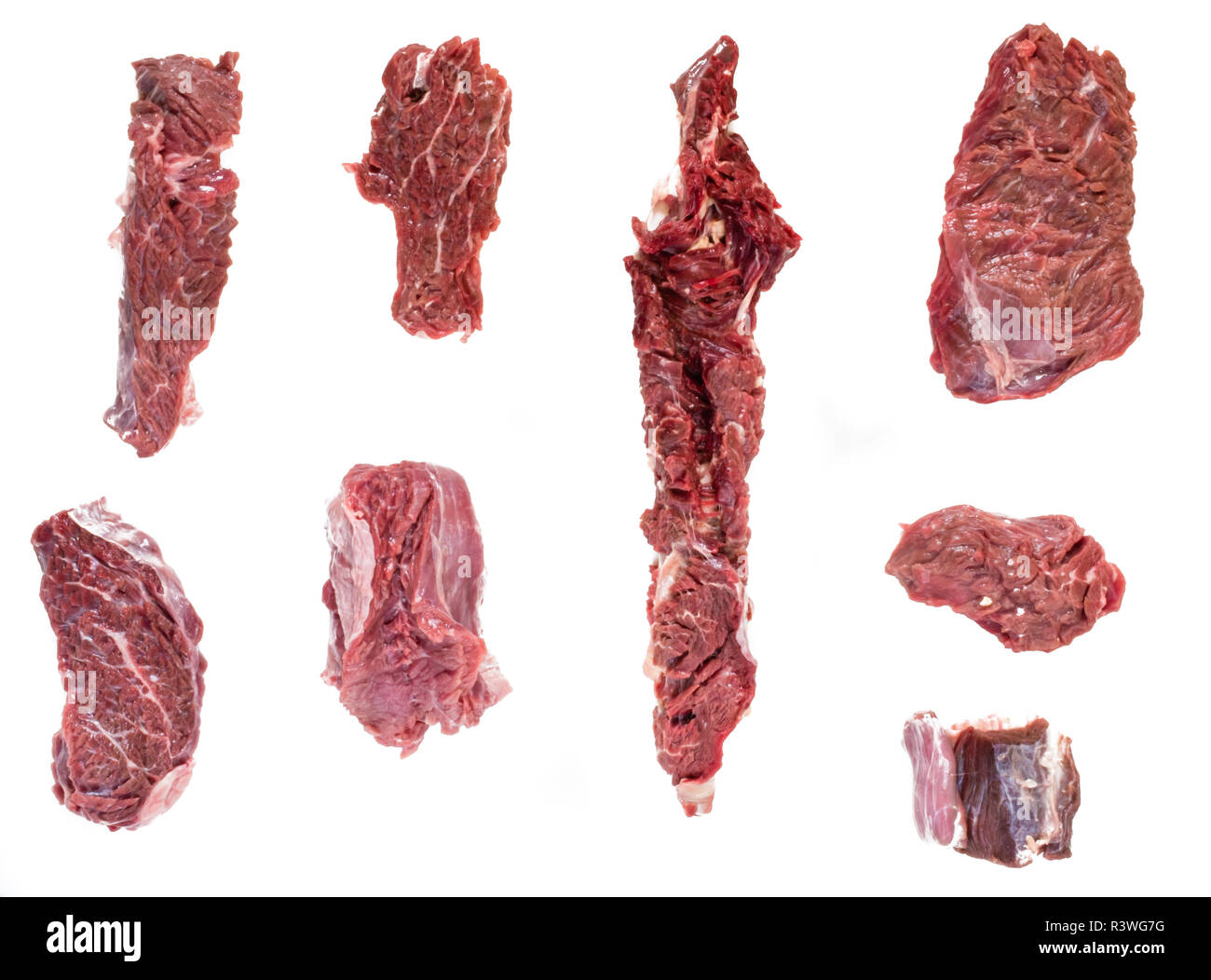 Raw Kuhfleisch Beaf Isoliert Auf Weissem Stockfotografie Alamy