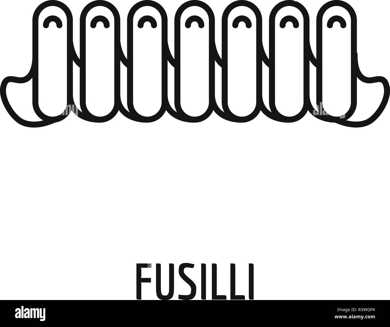 Fusilli Symbol. Umrisse fusilli Vektor Symbol für Web Design auf weißem Hintergrund Stock Vektor