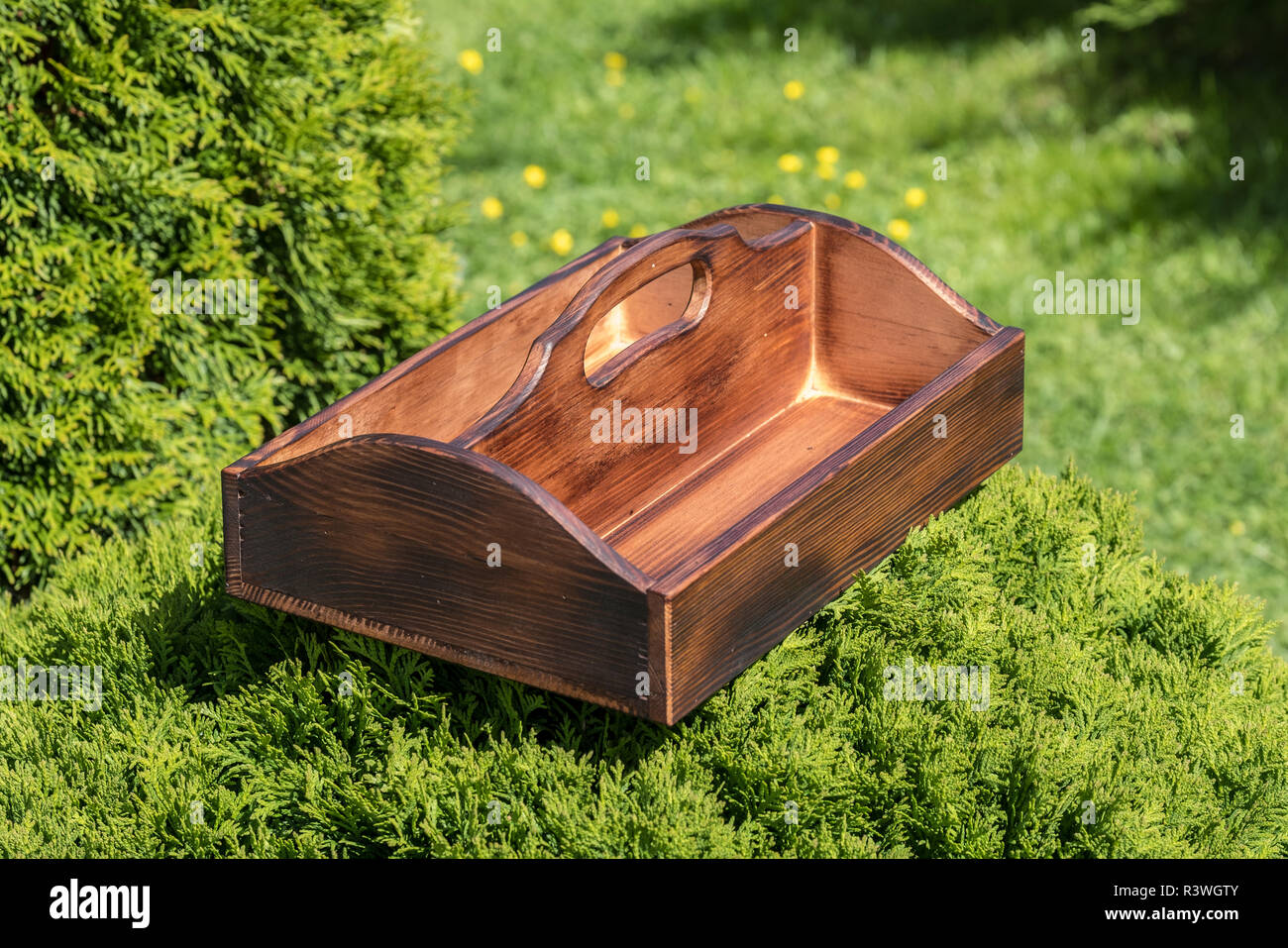 Verbranntem Holz Box für Werkzeuge oder Produkte 2018 Stockfoto