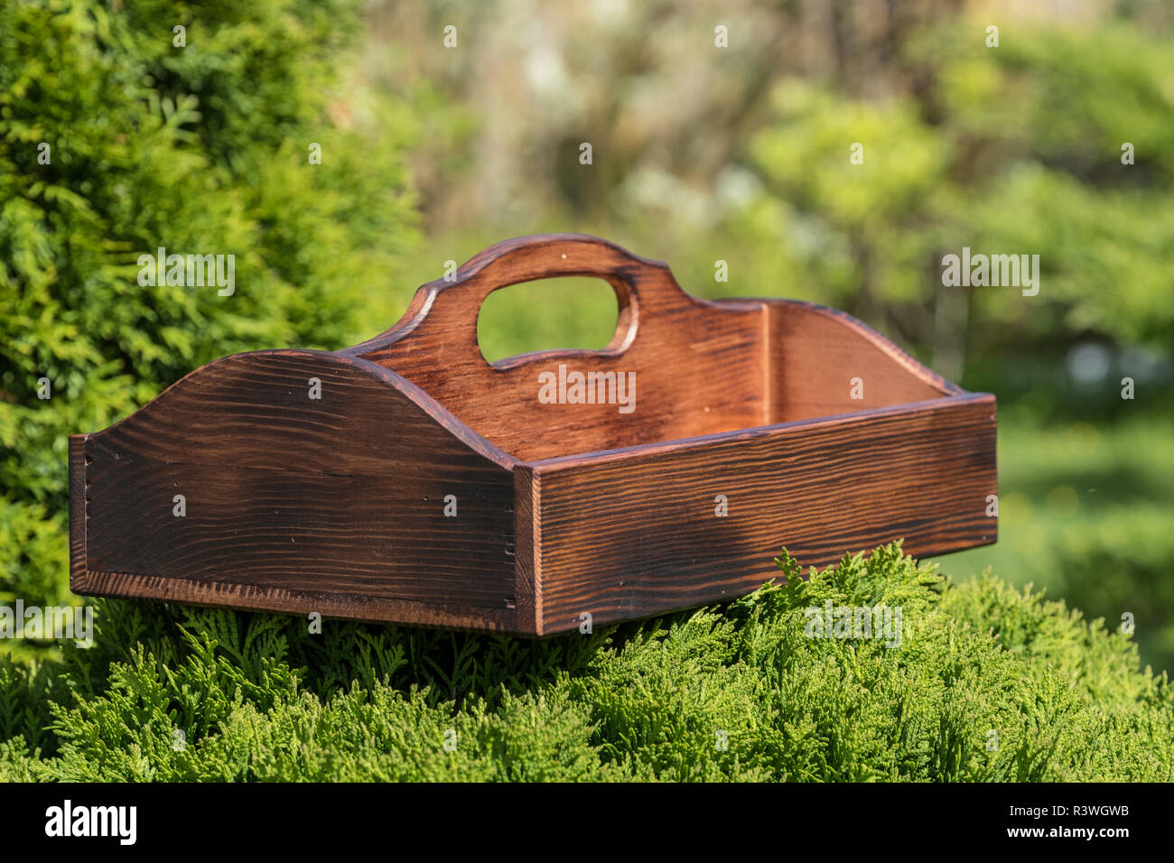 Verbranntem Holz Box für Werkzeuge oder Produkte 2018 Stockfoto