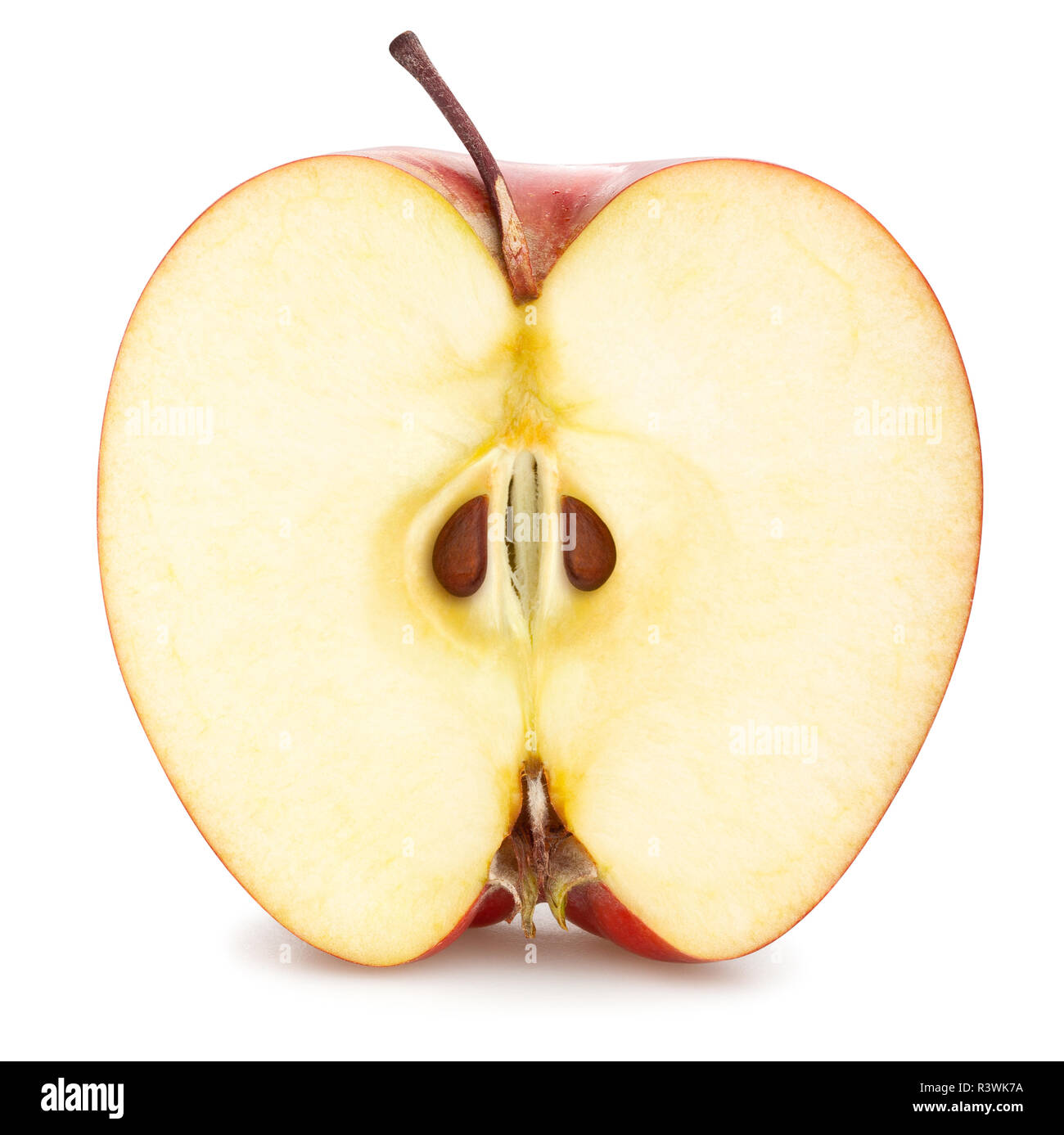 In Scheiben geschnitten Red Delicious apple Pfad isoliert Stockfoto