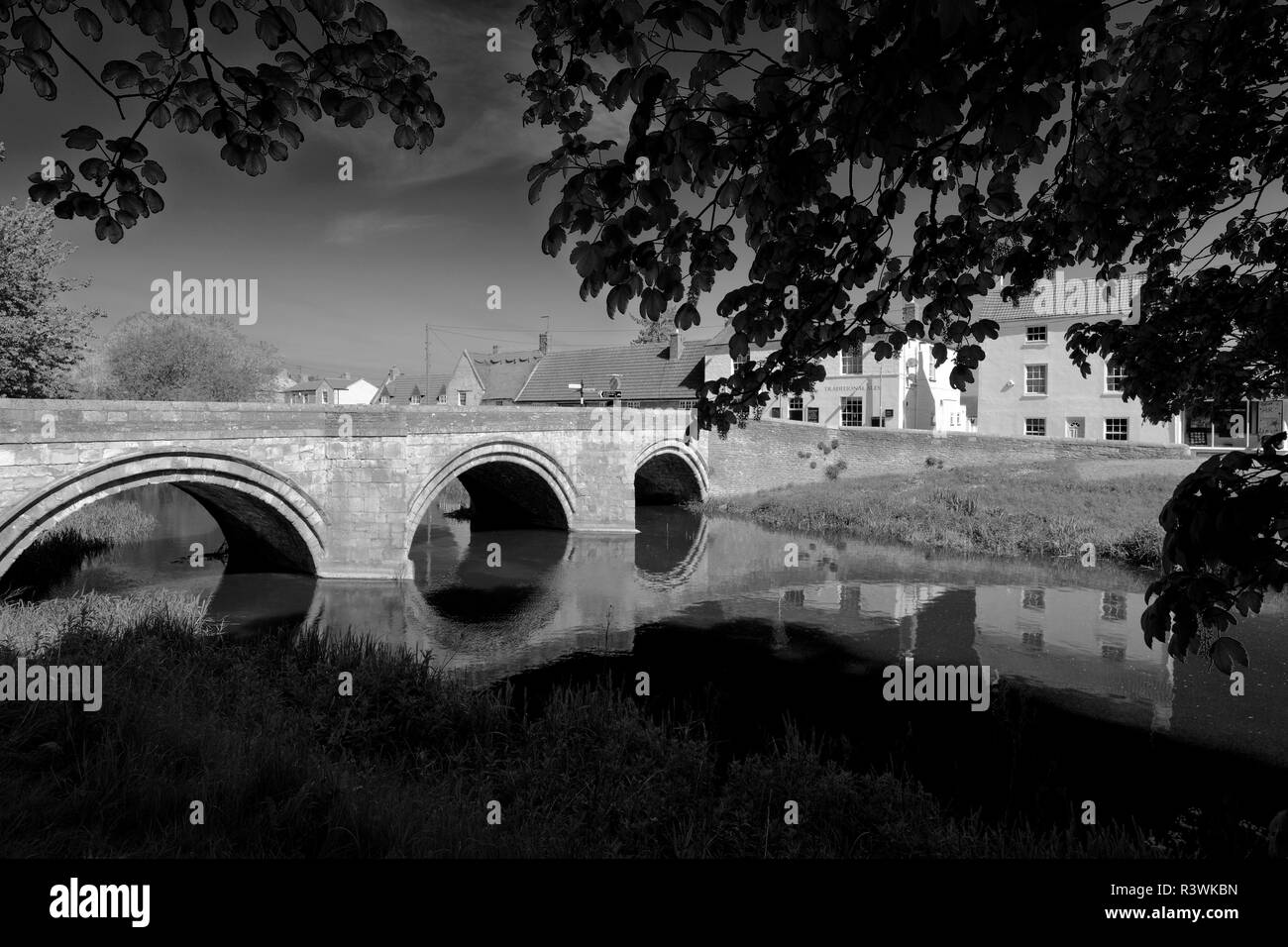 Feder, Fluss Welland Brücke, Deeping St James Town, Lincolnshire, England, Großbritannien Stockfoto