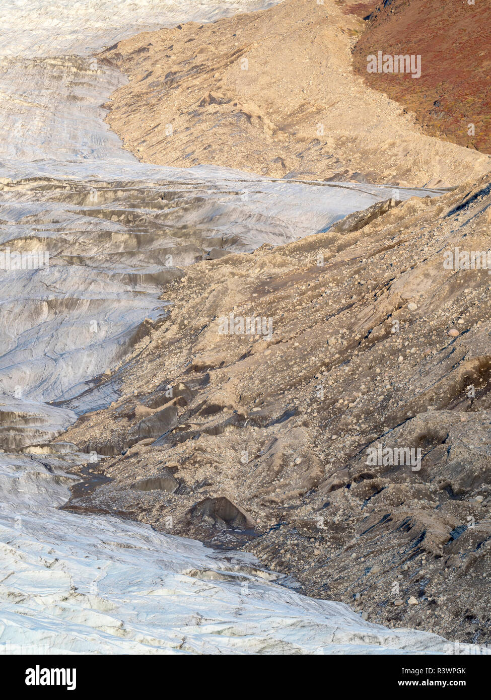 Der Russell Gletschers. Landschaft in der Nähe des Grönländischen Eisschildes in der Nähe von Kangerlussuaq, Grönland, Dänemark Stockfoto