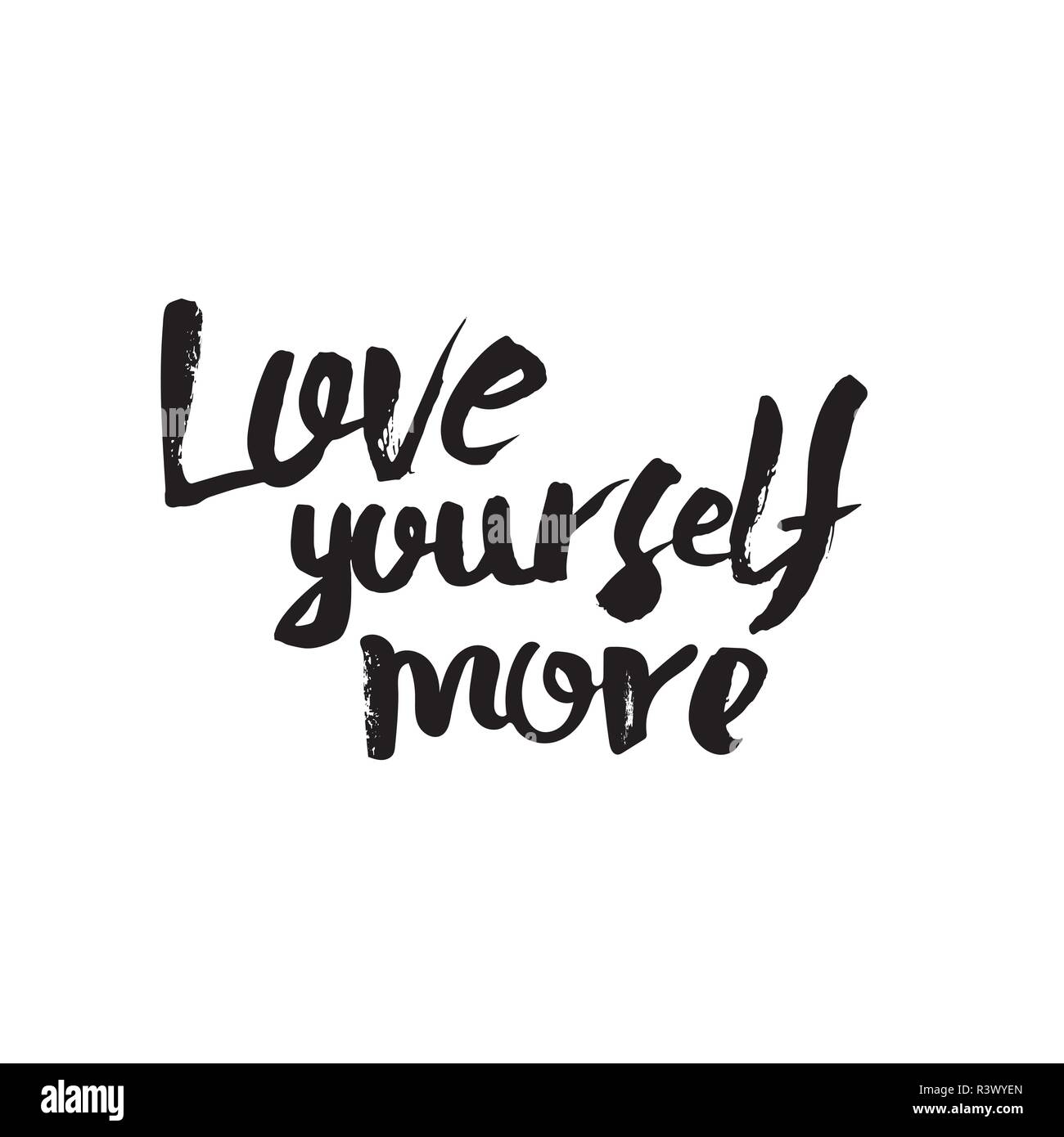 Liebe Dich Selbst Mehr Vektor Handschriftliche Motivation