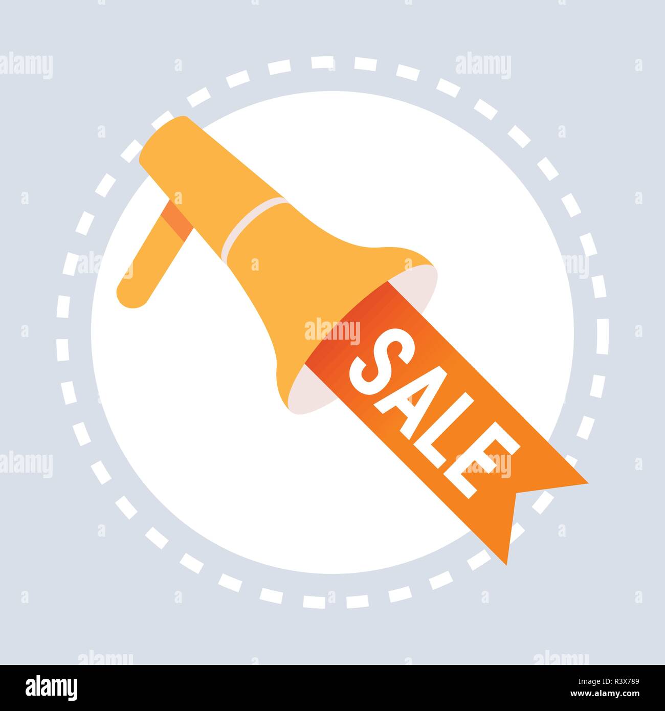 Big Verkauf label Megafon-symbol Shopping Angebot Konzept flach Stock Vektor