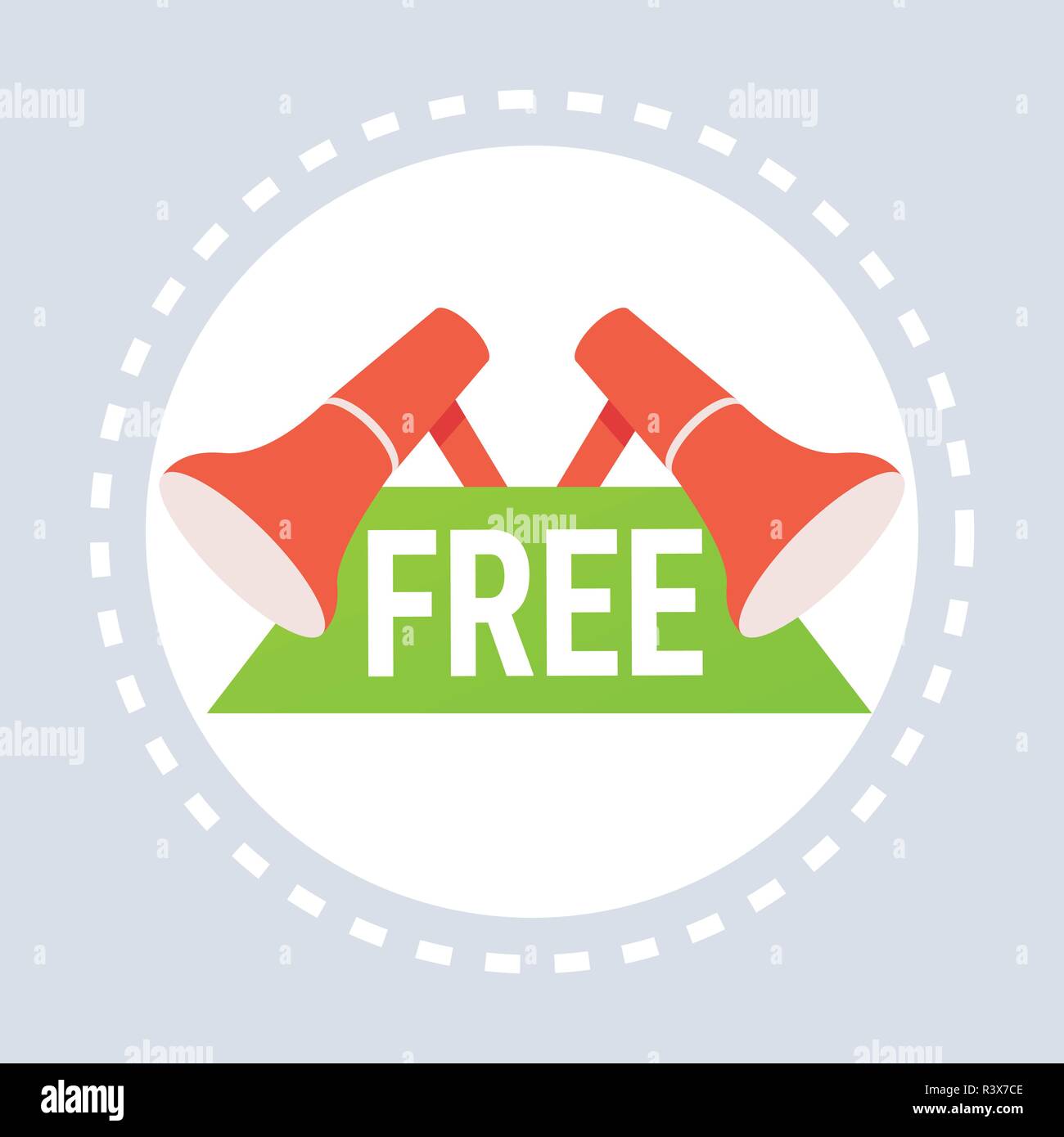 Große Förderung Geschenk label Megafon-symbol Shopping Angebot Konzept flach Stock Vektor