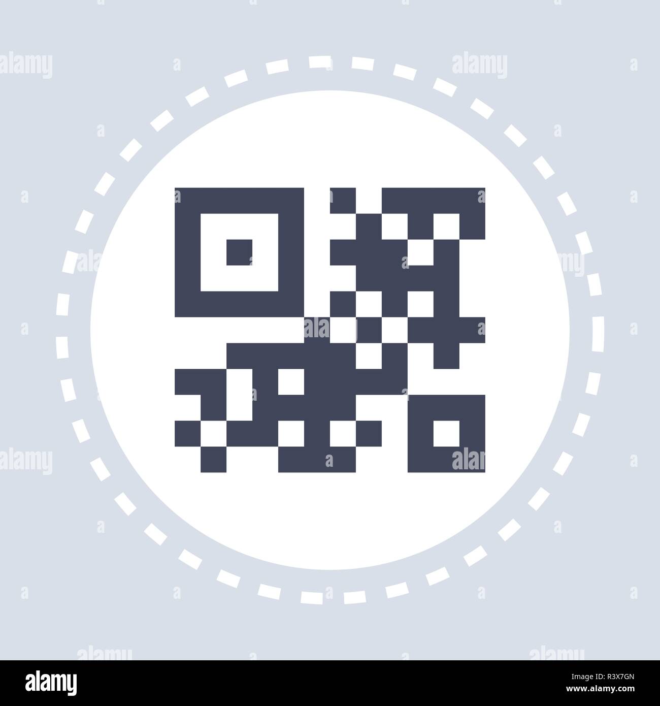 Schwarz realistische QR-Code Symbol shopping Konzept flach Stock Vektor