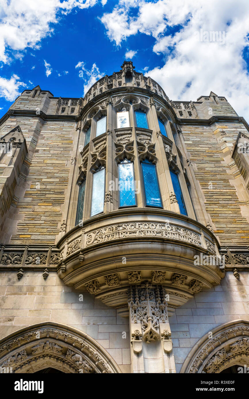 Sterling Law School Gebäude, Yale University, New Haven, Connecticut. Im Jahr 1931 und einer der besten US-Recht Schulen abgeschlossen Stockfoto