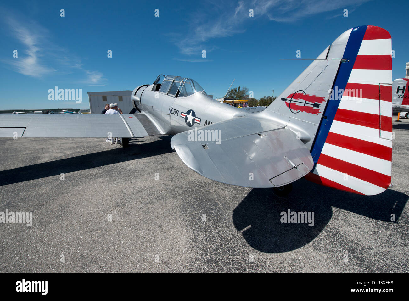 USA, Florida, Sarasota, CAF Air Power History Tour, North American SNJ-6 Texan, Nebraska Air National Guard Stockfoto