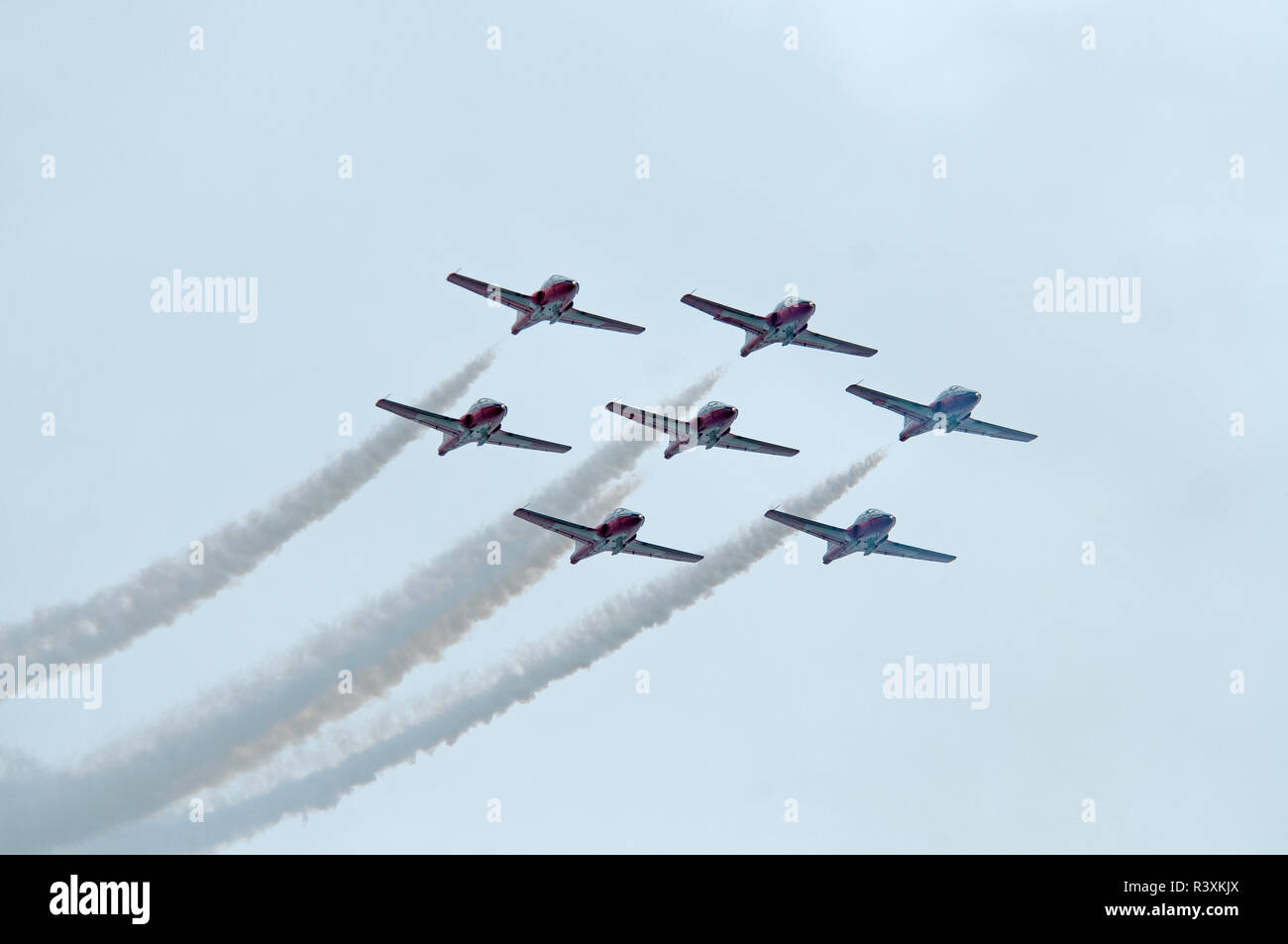 Die 431 Luft Demonstration Squadron der Royal Canadian Air Force während einer Praxis Training Tag an ihrer Home base an Stockfoto