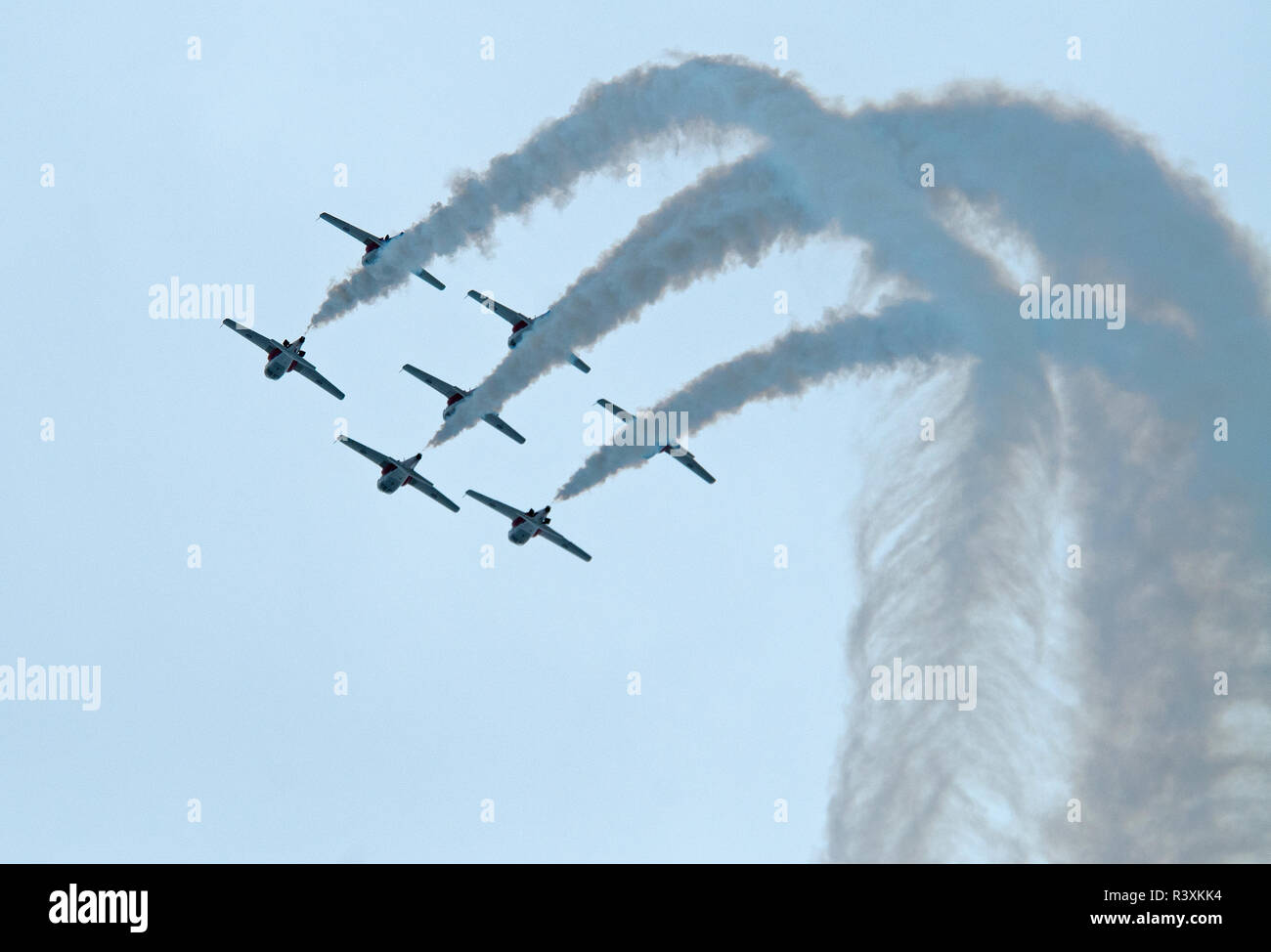 Die 431 Luft Demonstration Squadron der Royal Canadian Air Force während einer Praxis Training Tag an ihrer Home base an Stockfoto