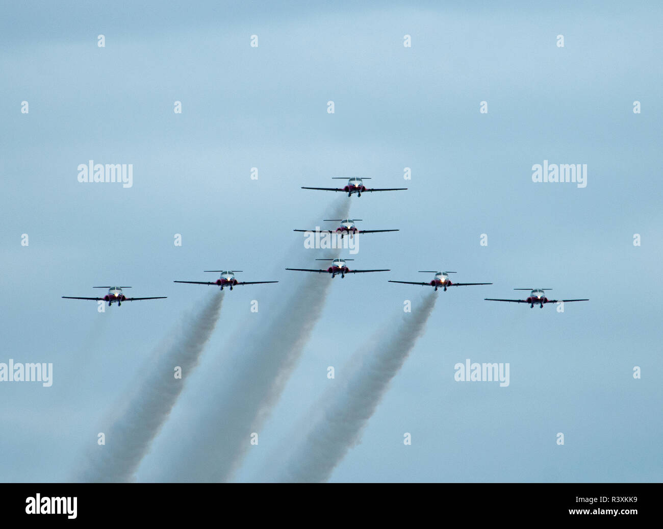 Die 431 Luft Demonstration Squadron der Royal Canadian Air Force während einer Praxis Training Tag an ihrer Home base an Stockfoto