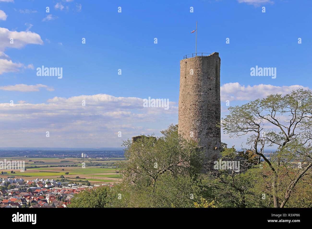 Auf der Suche nach strahlenburg über schriesheim im September 2015 Stockfoto