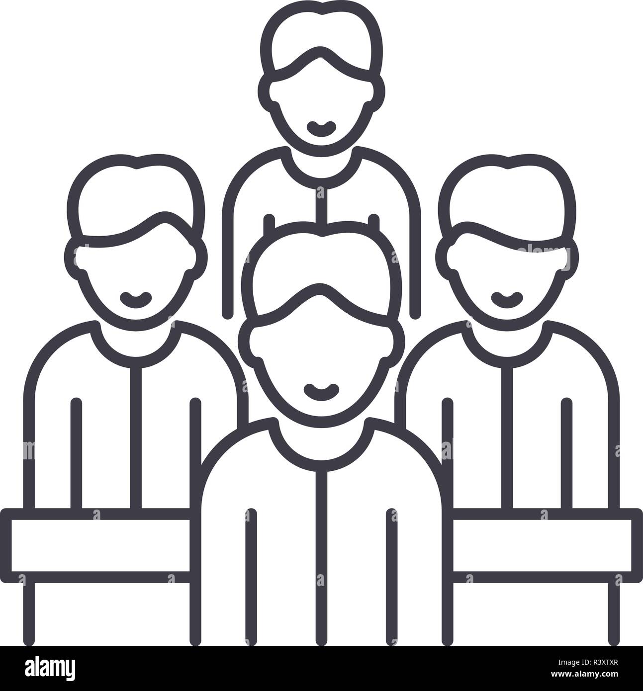 Agiles team Symbol Leitung Konzept. Agiles team Vector Linear Abbildung, Symbol, Zeichen Stock Vektor