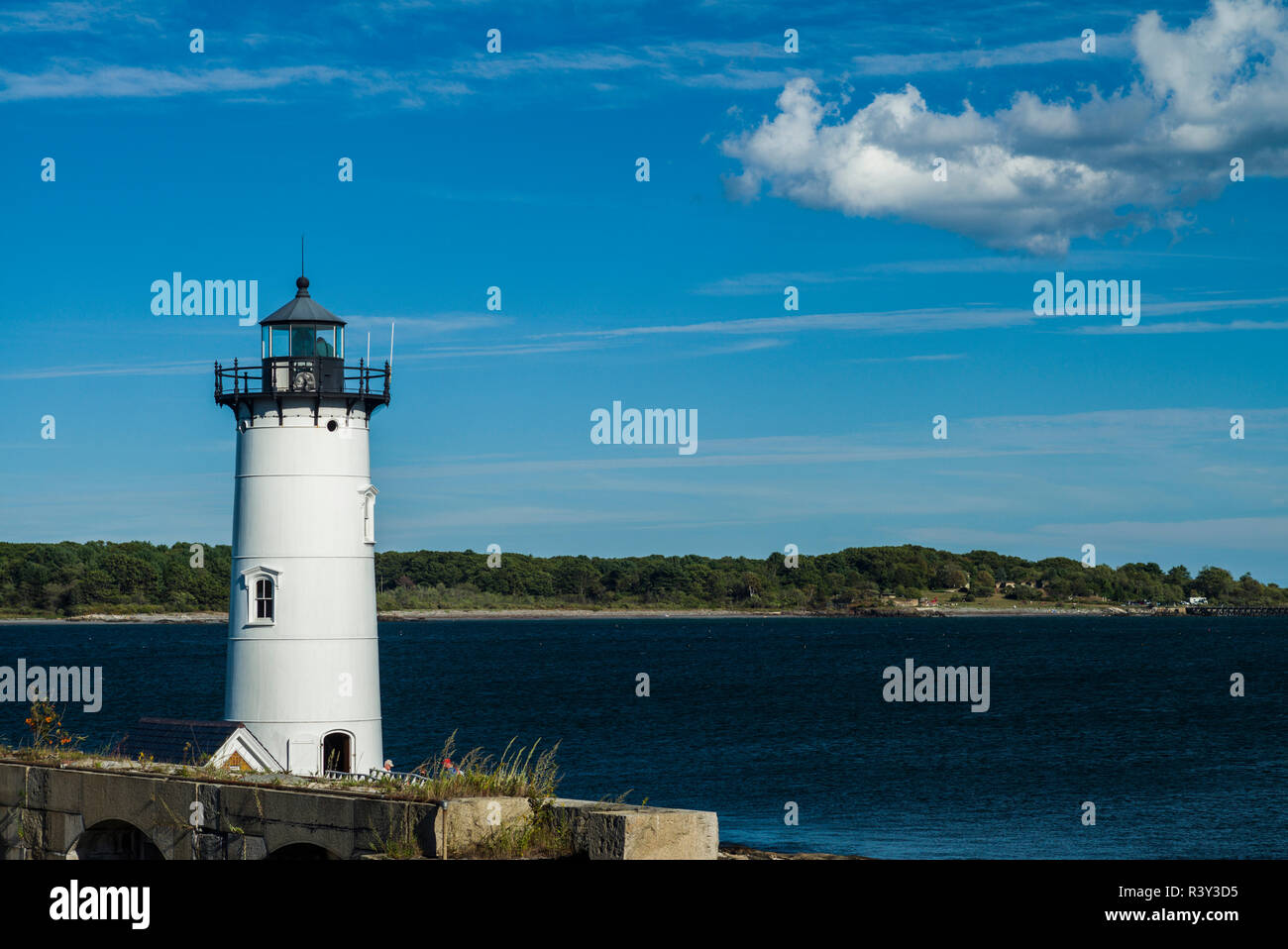 USA, New Hampshire, New Castle, Portsmouth Harbour Lighthouse Stockfoto