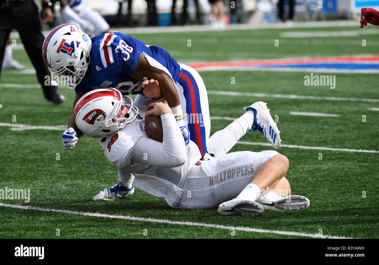 November 24, 2018 während einer NCAA Football Spiel zwischen der Western Kentucky Hilltoppers und der Louisiana Tech Bulldogs an der Joe Aillet Stadion in Ruston LA. Steve Roberts CSM Stockfoto