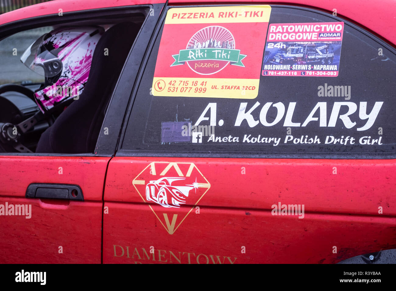 Zgierz, Polen. 24. November 2018. Über 50 Fahrer und ihre Drift Autos, einige von dann mit 500-700 PS-Motoren sind Treffen ist Zgierz in Zentral Polen für Saison schließen. Es gibt auch 2 Mädchen. Robert Pastryk/Alamy leben Nachrichten Stockfoto