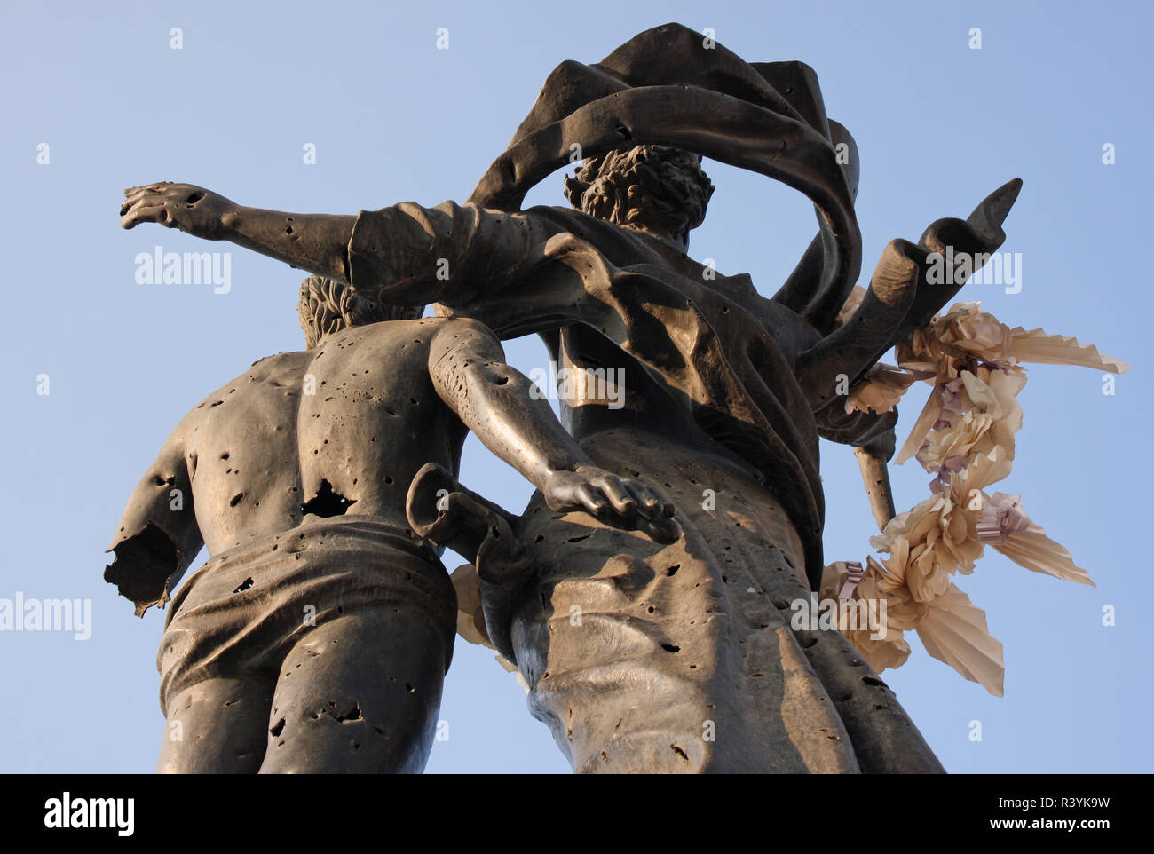 Beirut, Libanon - September 18, 2016: Die Statue der Märtyrer steht in Beirut, Libanon, und wurde von Marino Mazzacurati erstellt. Die Wiederherstellung inte Stockfoto