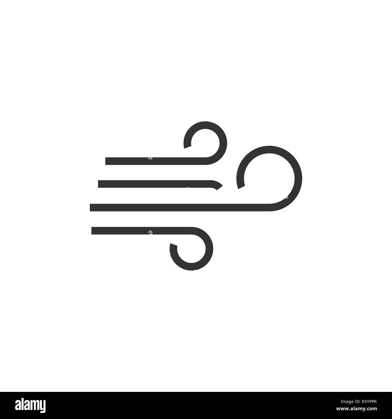 Wehende wind Symbol. Vector Illustration flach Stock Vektor