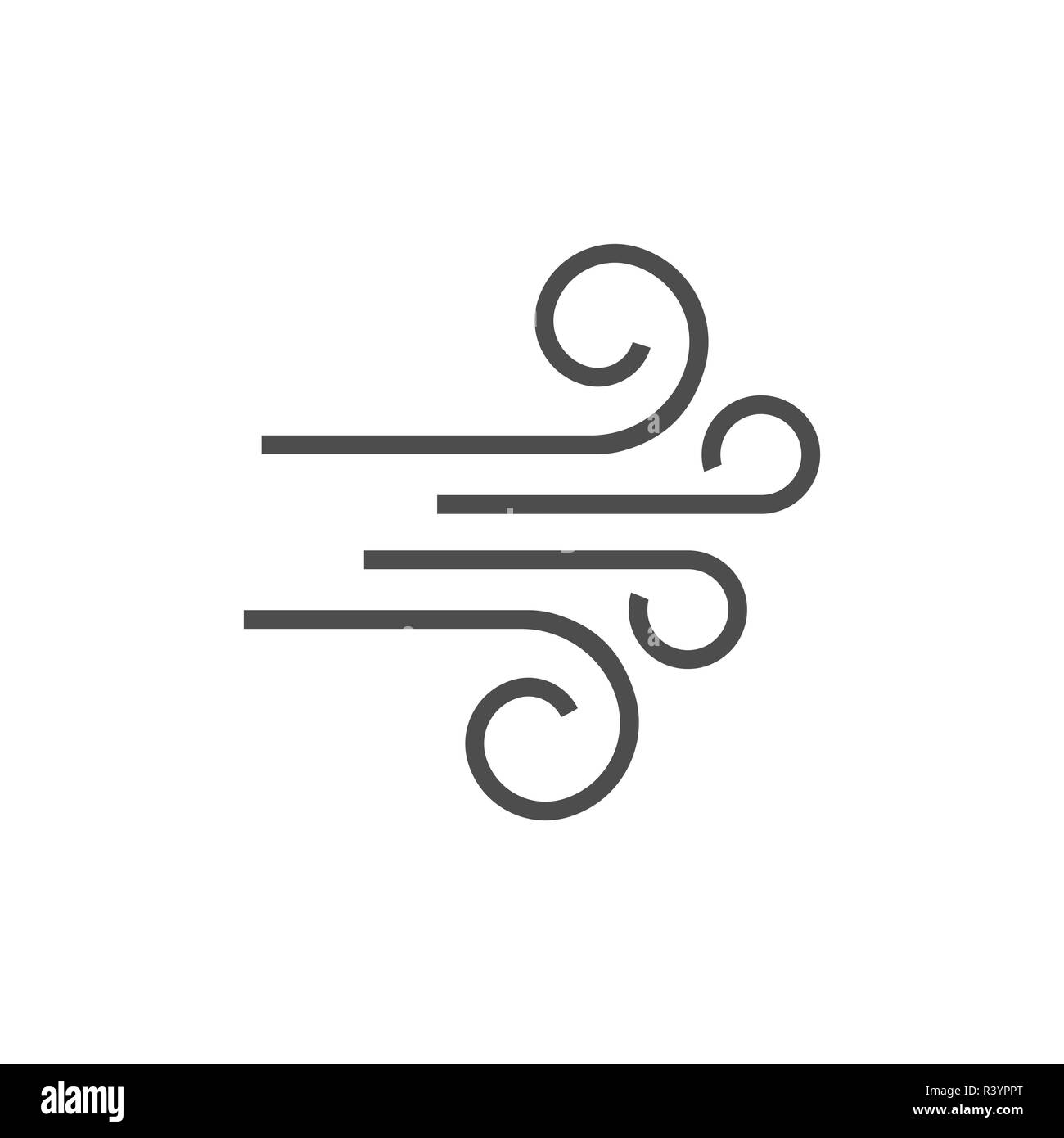 Wehende wind Symbol. Vector Illustration flach Stock Vektor