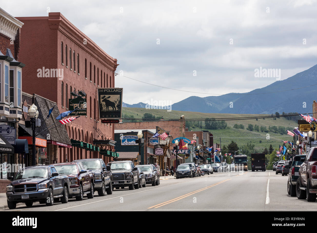 Broadway Avenue in Red Lodge, Montana, USA Stockfoto