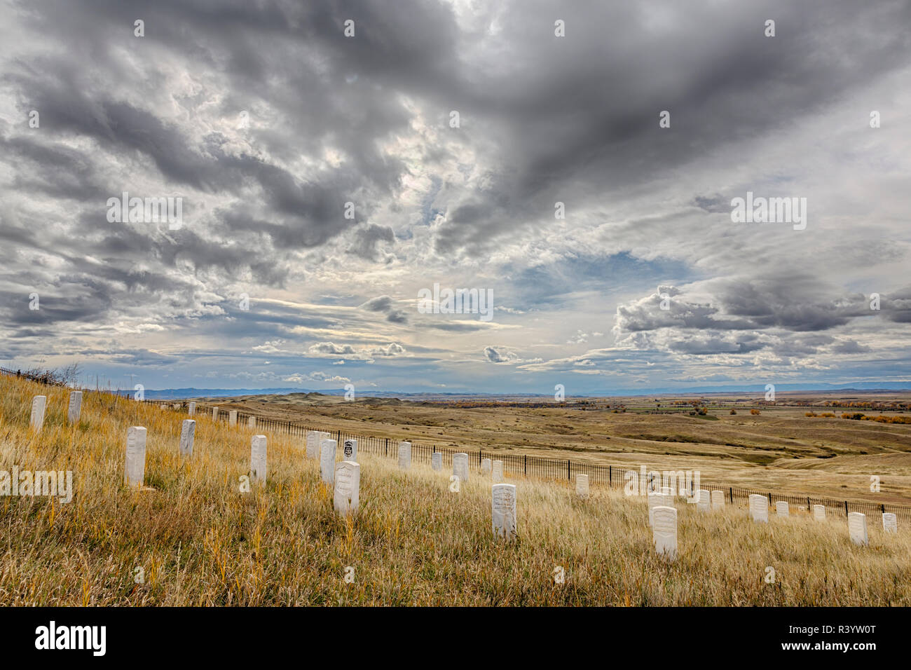 Montana, Little Bighorn Battlefield National Monument, letzten Hügel, Oberstleutnant George Armstrong Custer Stand fiel hier am 25. Juni, 1876 Stockfoto