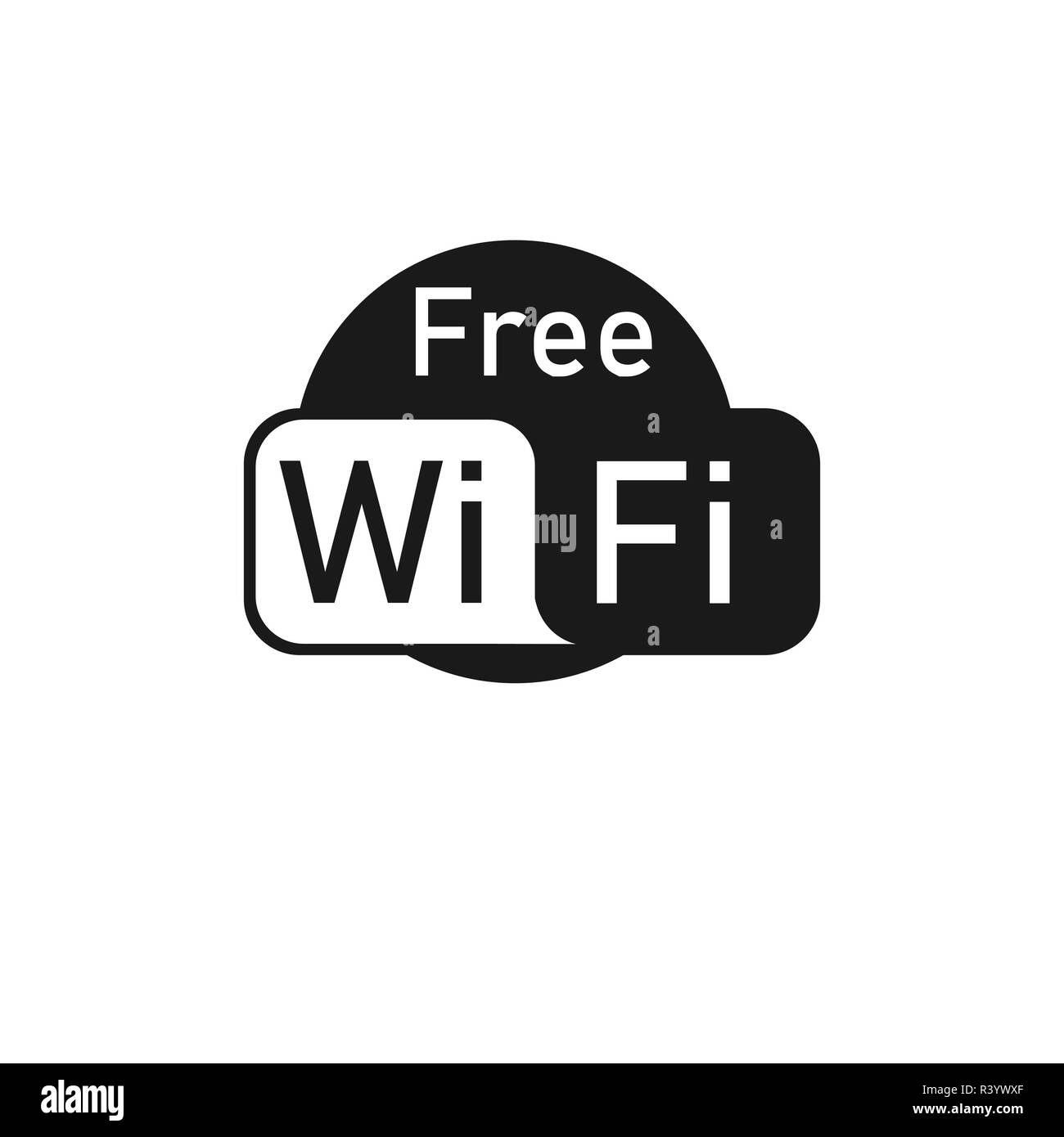 Vector Illustration, flache Bauform. Wlan logo Icon Stock Vektor