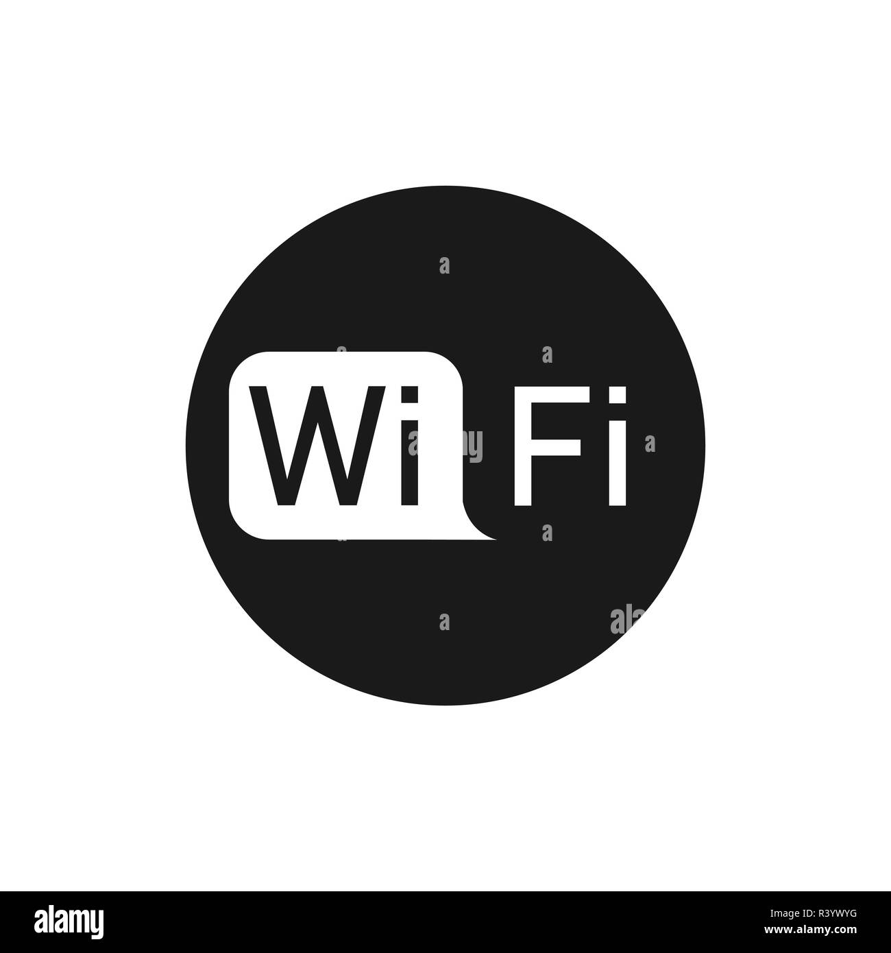 Vector Illustration, flache Bauform. Wlan logo Icon Stock Vektor