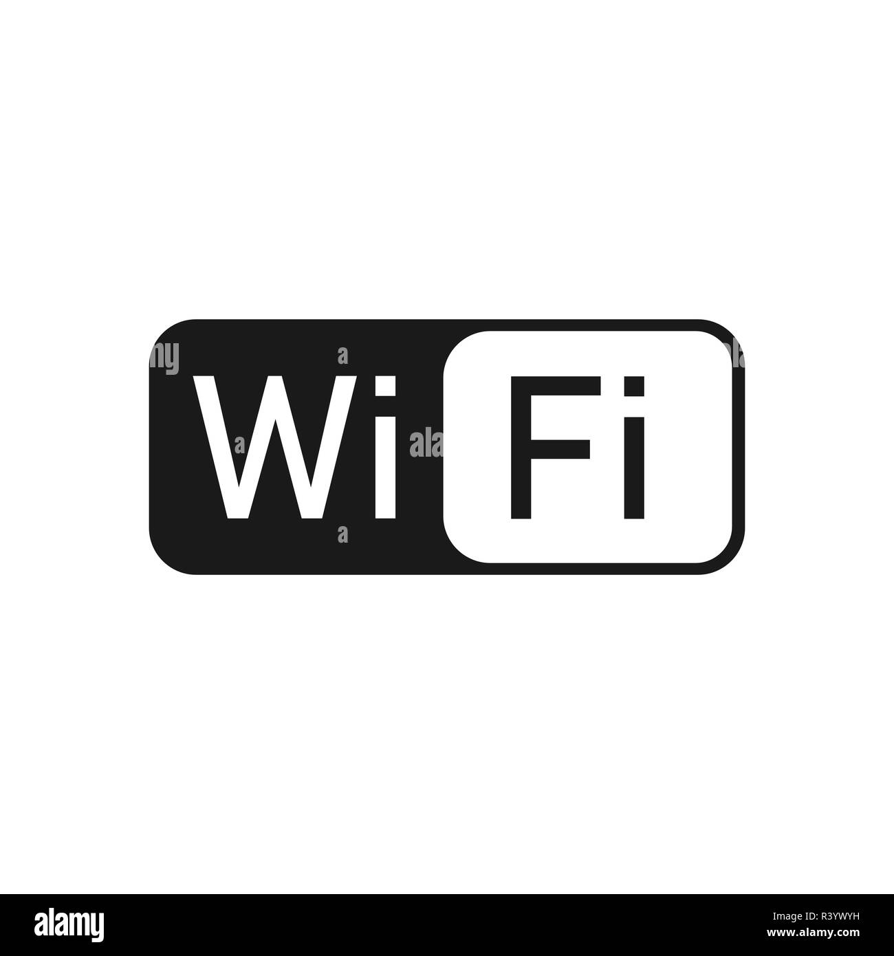 Vector Illustration, flache Bauform. Wlan logo Icon Stock Vektor