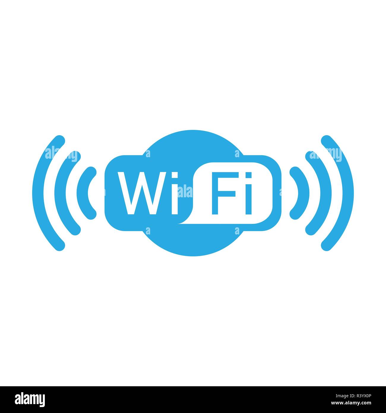 Vector Illustration, flache Bauform. Wlan logo Icon Stock Vektor